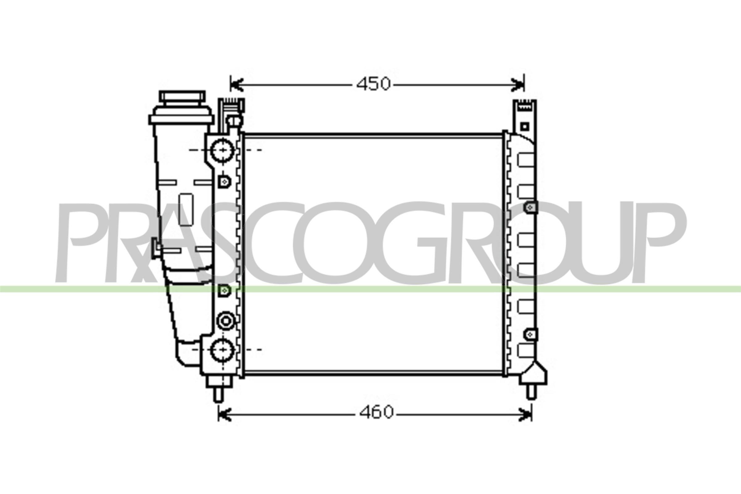 Køler, motorkøling PRASCO FT127R002 PRASCO FT127R002: Radiator Fiat UNO 1999