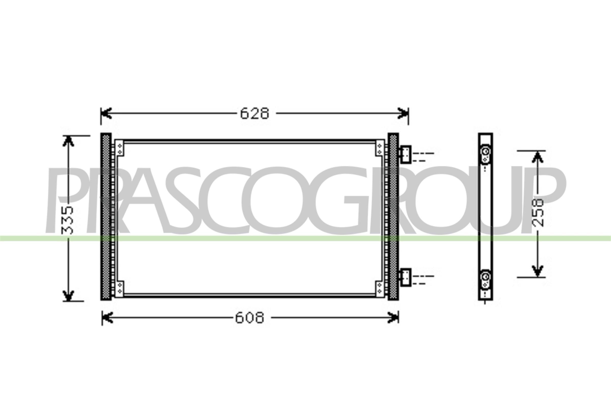 PRASCO Kondensor, klimatanläggning FT133C005 FT133C005 PRASCO ac kylare Fiat RITMO