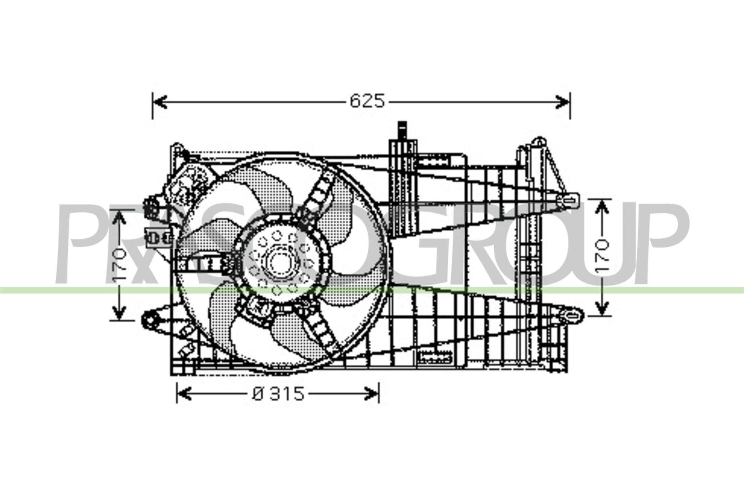 Koelventilator PRASCO FT133F007 PRASCO FT133F007 Ventilator Fiat IDEA 2023