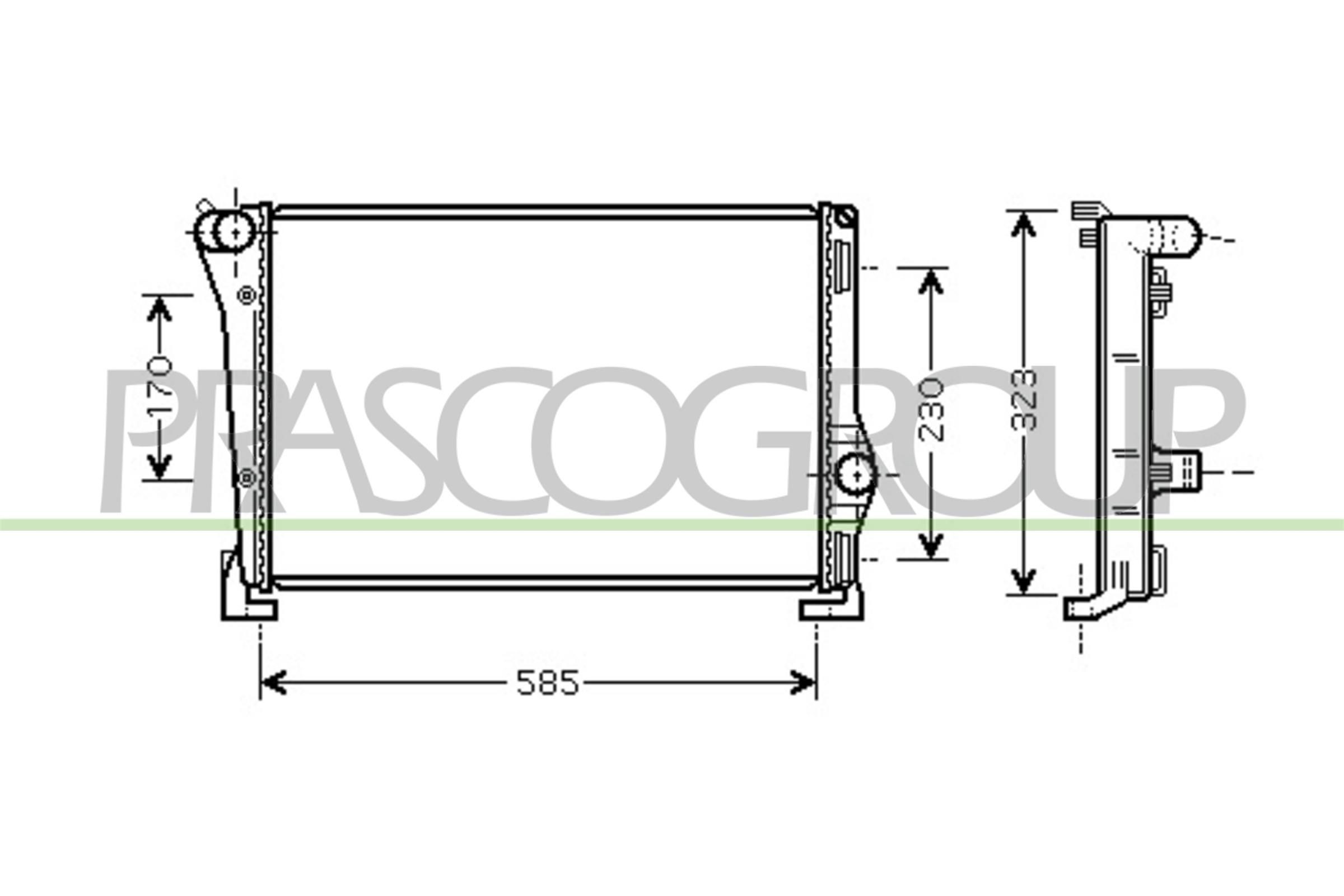 PRASCO Ψυγείο, ψύξη κινητήρα FT133R008 PRASCO FT133R008 Ψυγειο νερου Lancia MUSA γνήσια