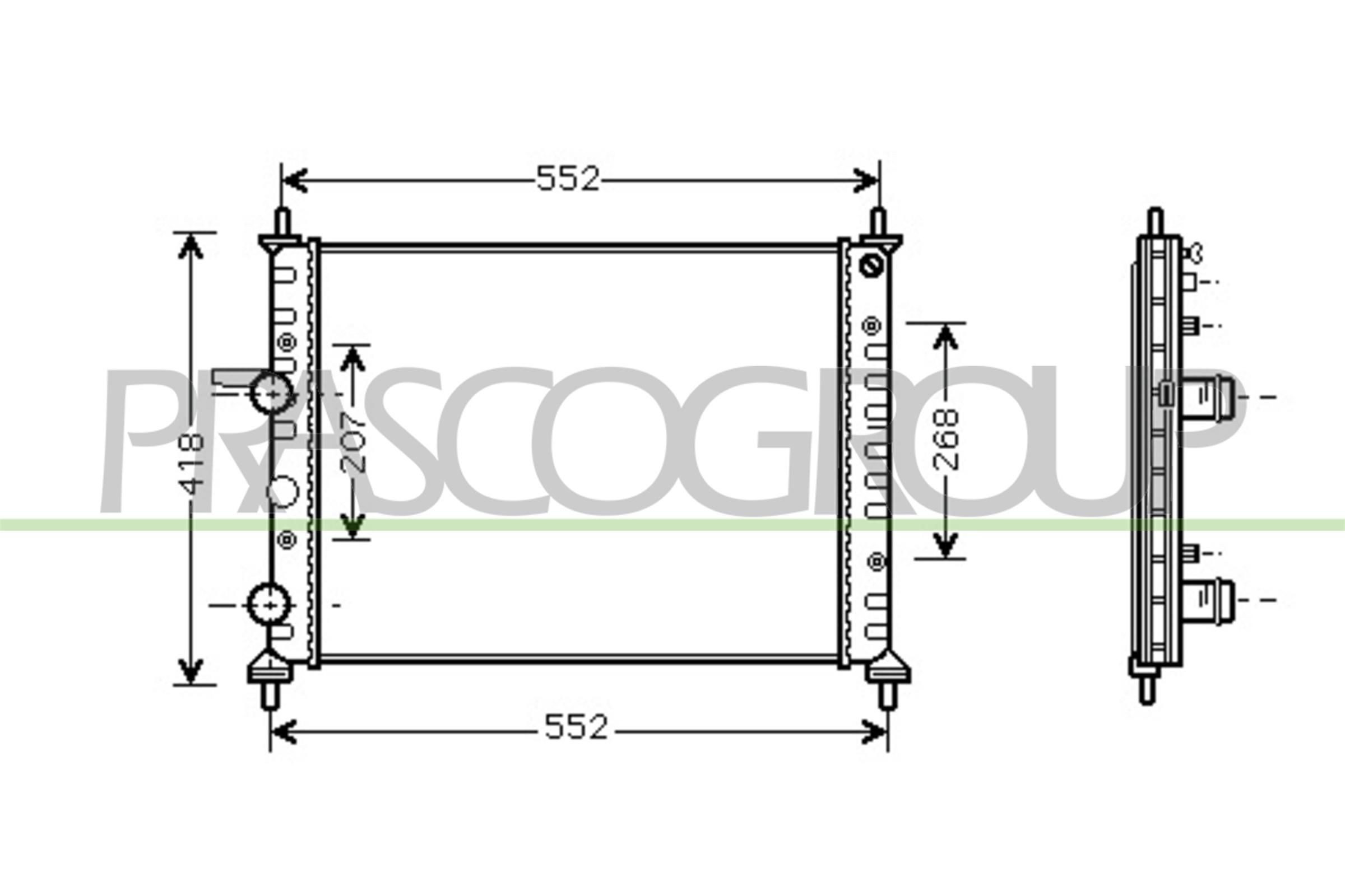 PRASCO Radiador, arrefecimento do motor FT137R011 PRASCO Radiador arrefecimento do motor FIAT FT137R011