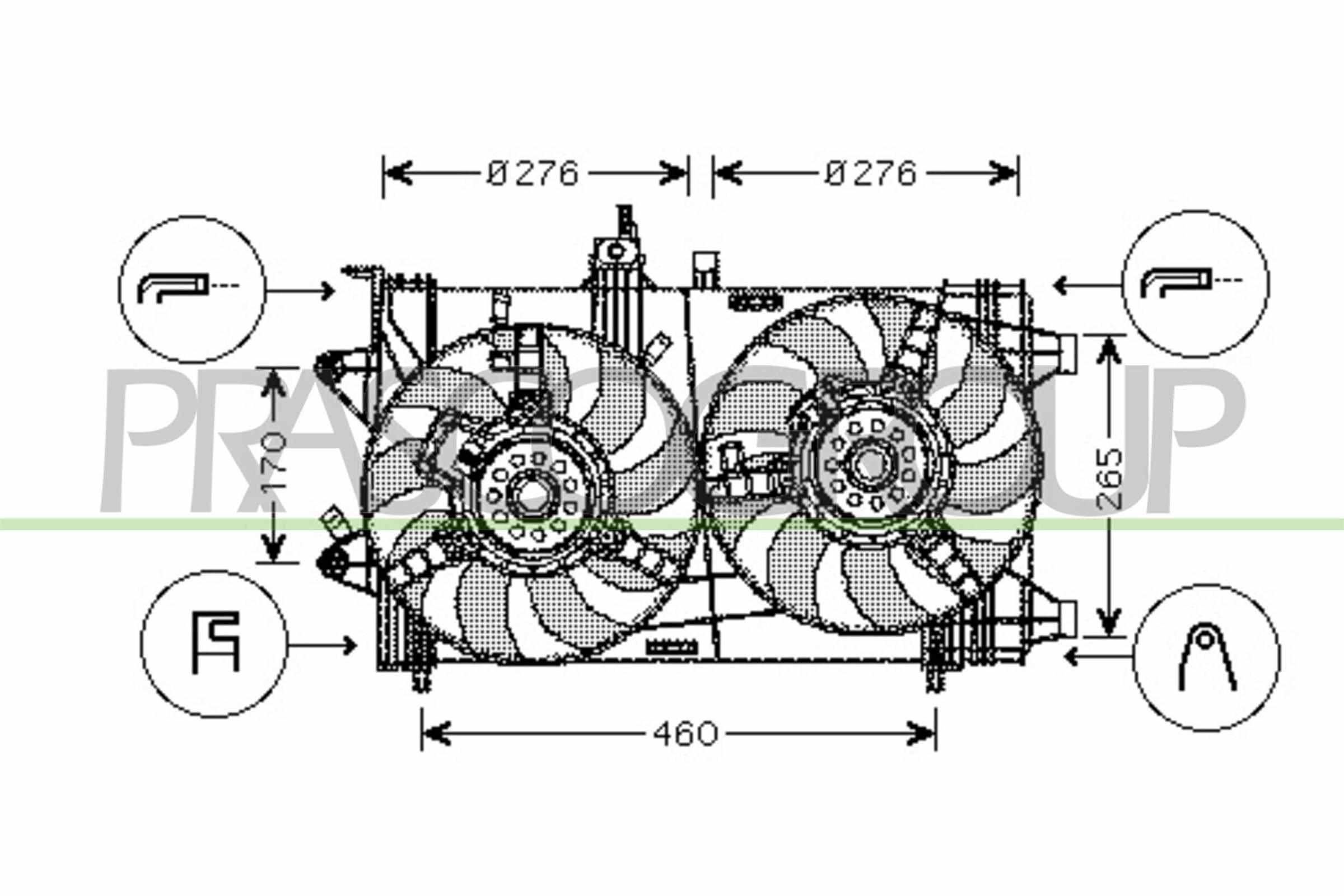 PRASCO Motoventilateur FT340F005 PRASCO FT340F005 Ventilateur de radiateur Punto 2 prix