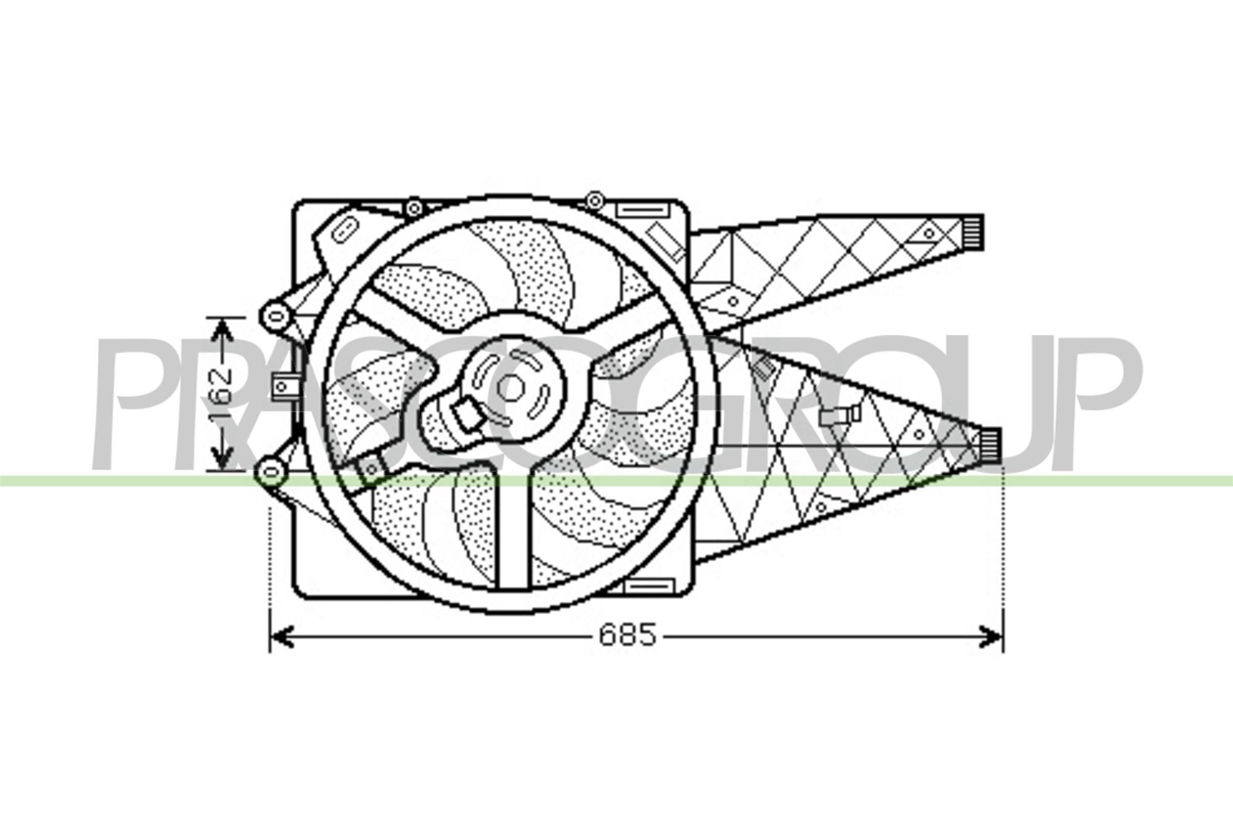 PRASCO Koelventilator FT342F009 FT342F009 Koelventilator ALFA ROMEO SPIDER PRASCO