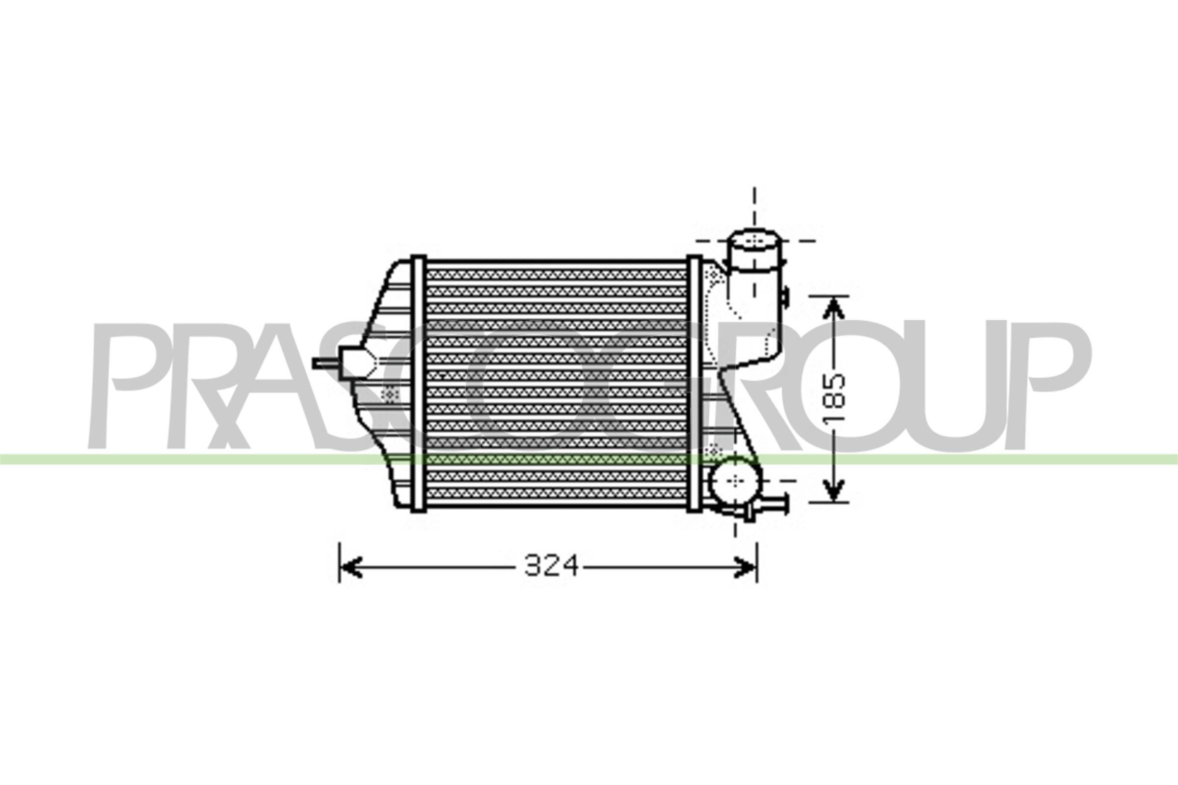 PRASCO Intercooler FT350N002 Échangeur de turbo PRASCO CINQUECENTO FT350N002 pas cher