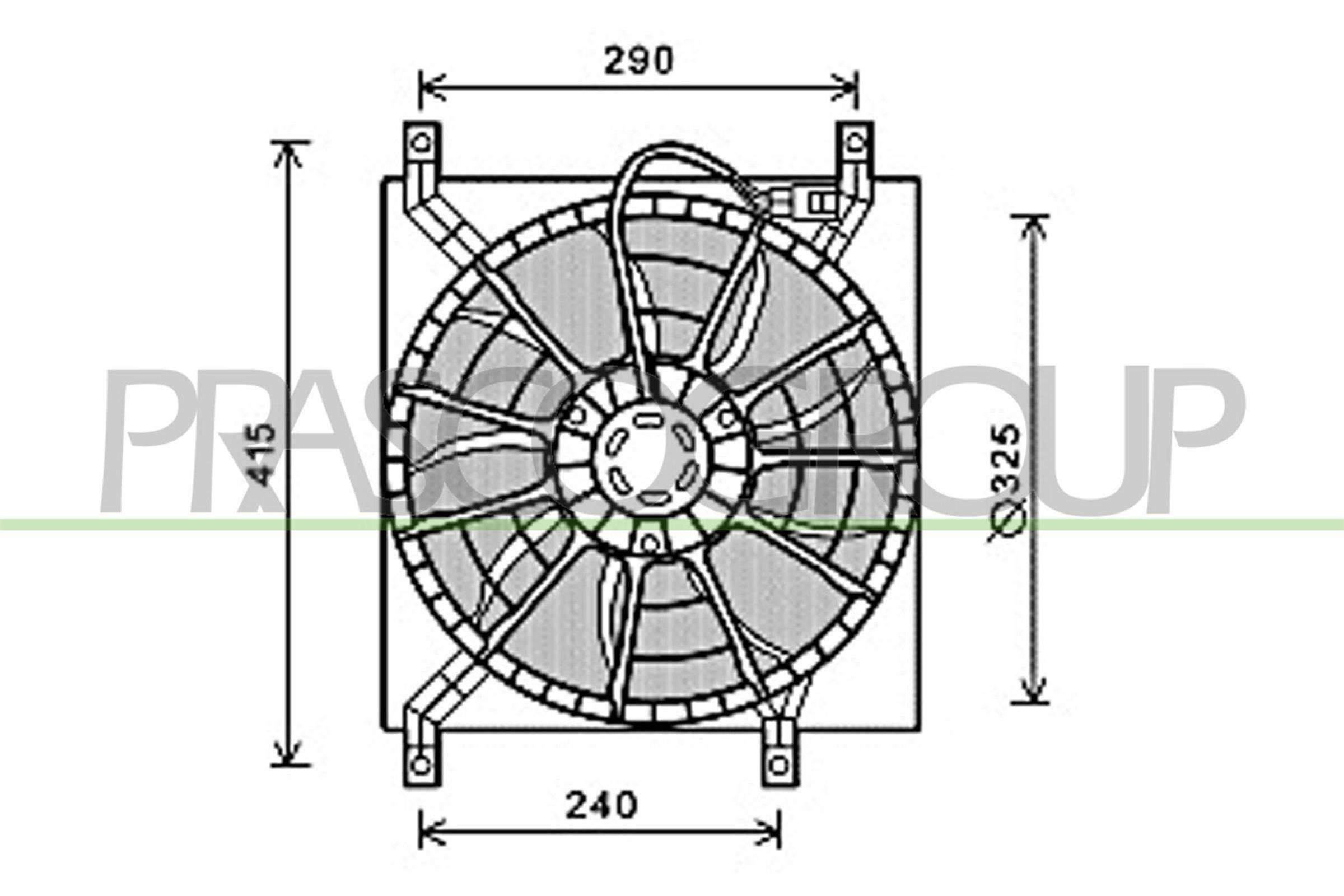 PRASCO Koelventilator FT360F001 PRASCO FT360F001 Koelventilator Suzuki sx4 ey gy prijs