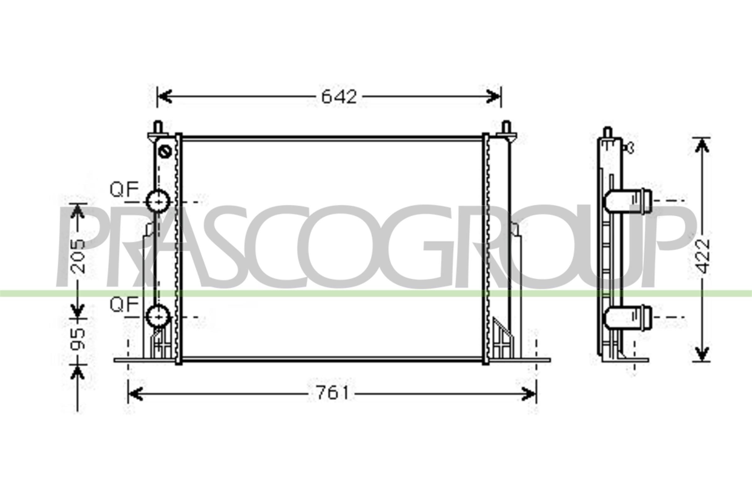 PRASCO Radiador, arrefecimento do motor FT420R002 PRASCO Radiador FIAT FT420R002