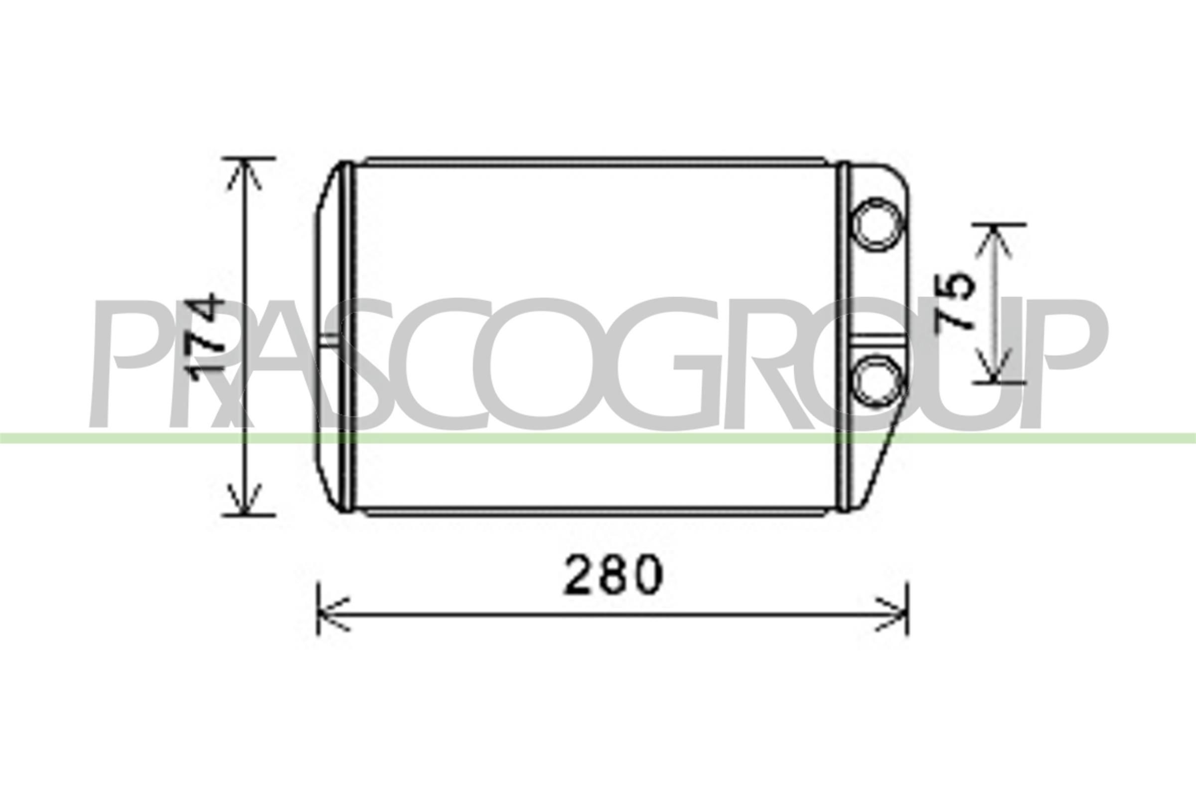 PRASCO Heater matrix FT930H001 Fiat 132 PRASCO heater matrix FT930H001