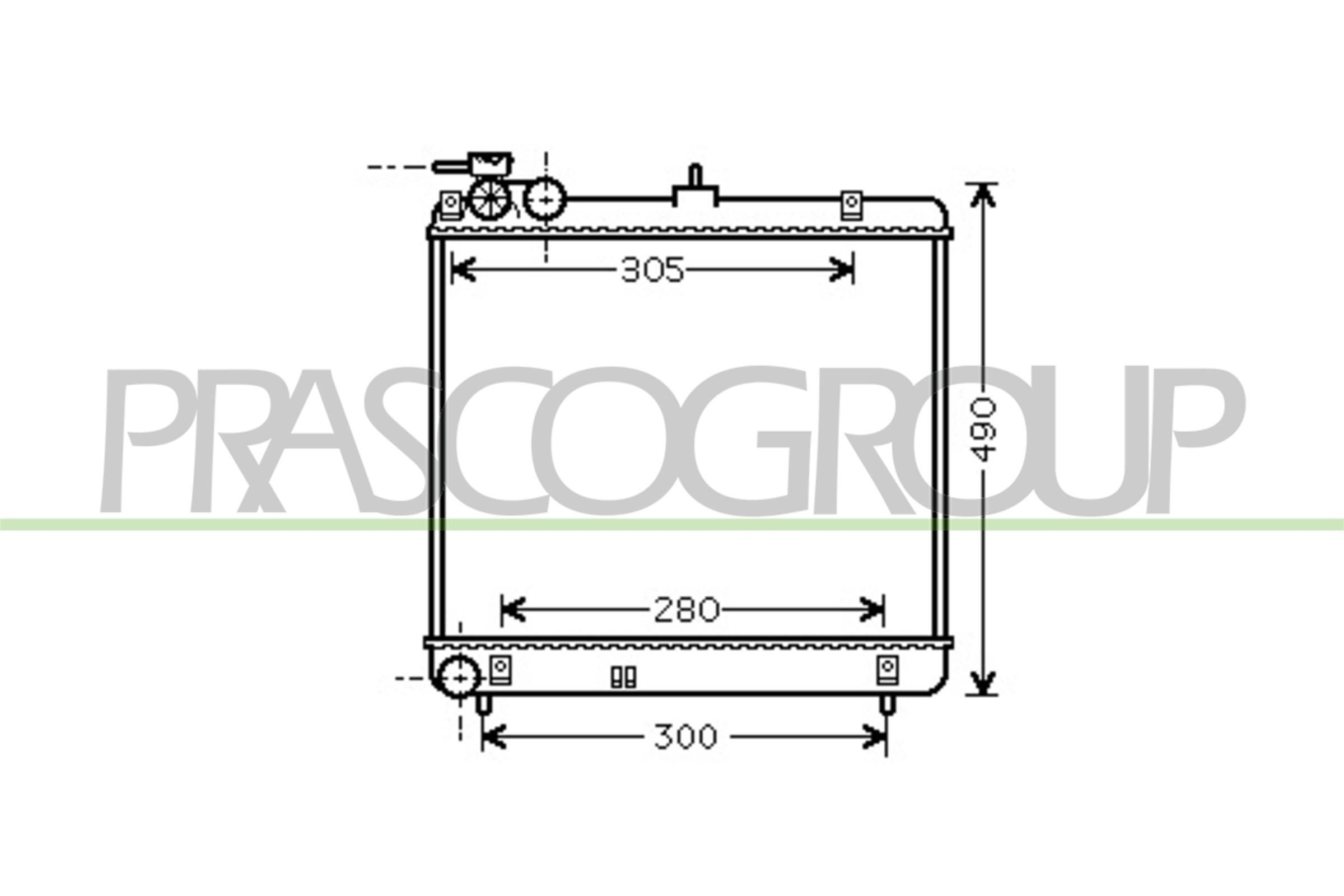 Radiaator, mootorijahutus PRASCO HN324R001 PRASCO HN324R001 HYUNDAI ATOS 2004 Mootori radiaator