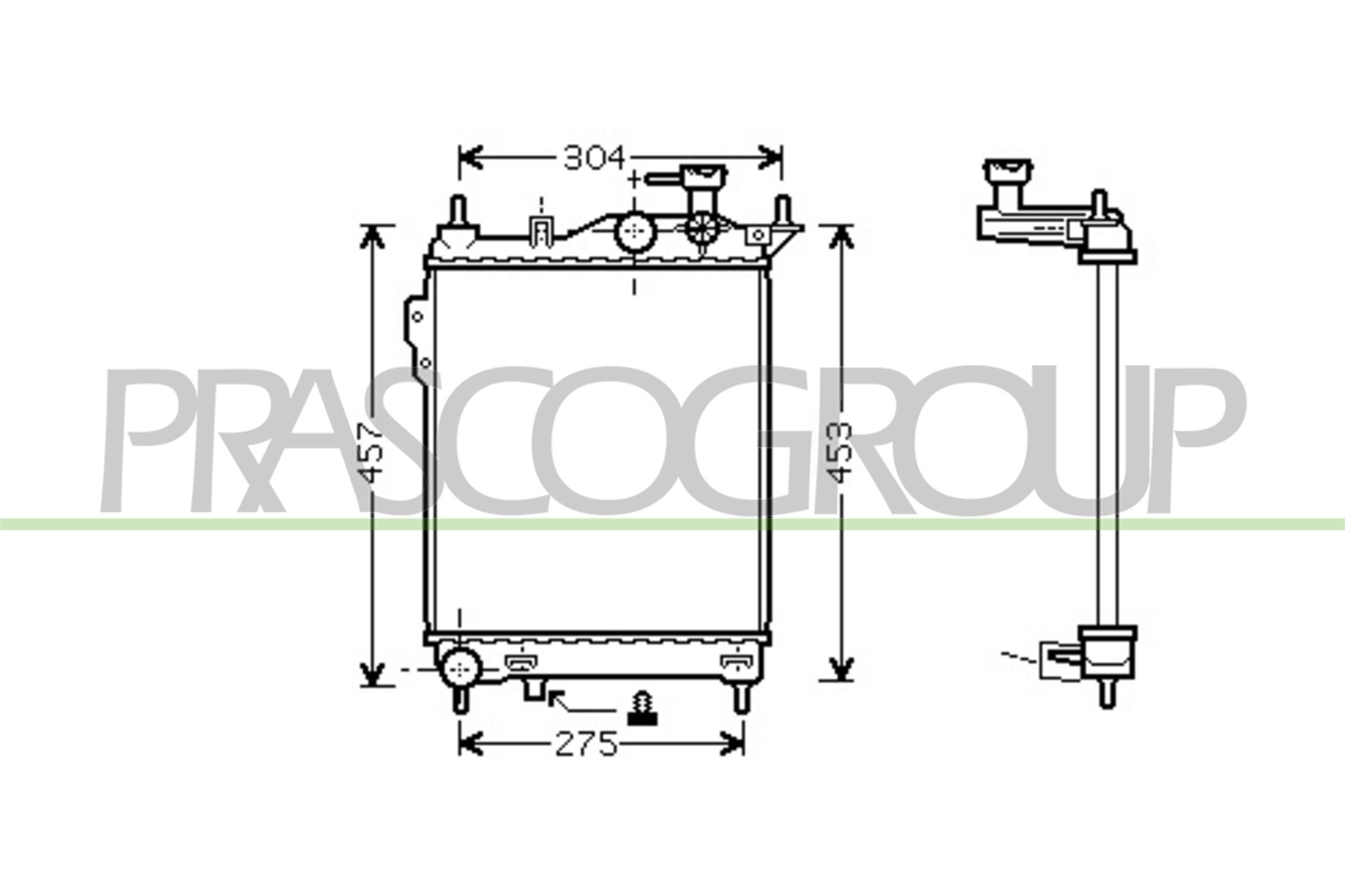 PRASCO Ψυγείο, ψύξη κινητήρα HN330R001 Ψυγειο νερου PRASCO Dodge NEON HN330R001