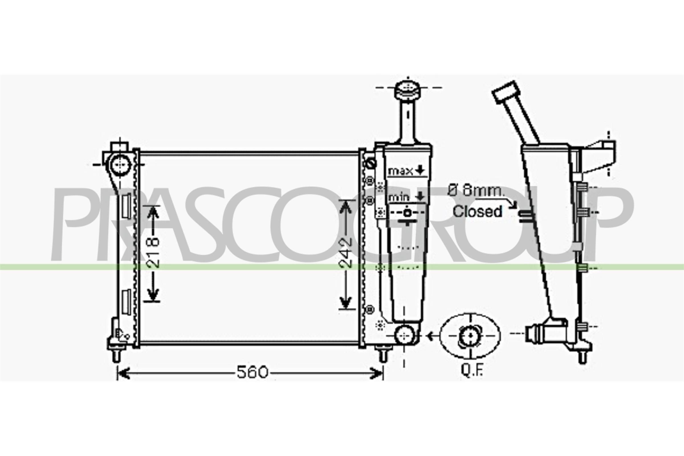PRASCO Radiator, motorkjøling LA004R002 LA004R002 Radiator LANCIA ZETA PRASCO