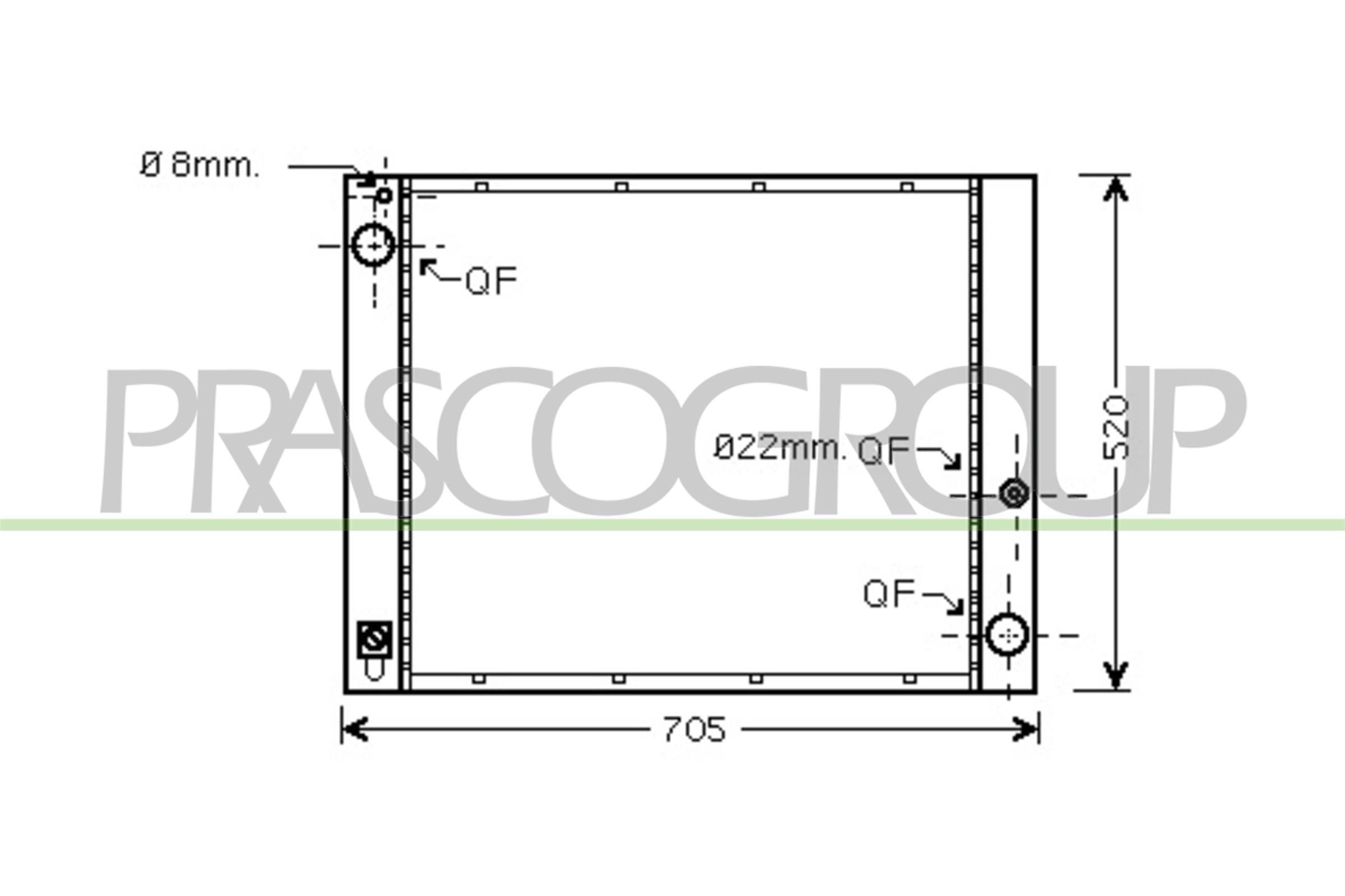 PRASCO Køler, motorkøling LR790R002 PRASCO Køler LAND ROVER LR790R002