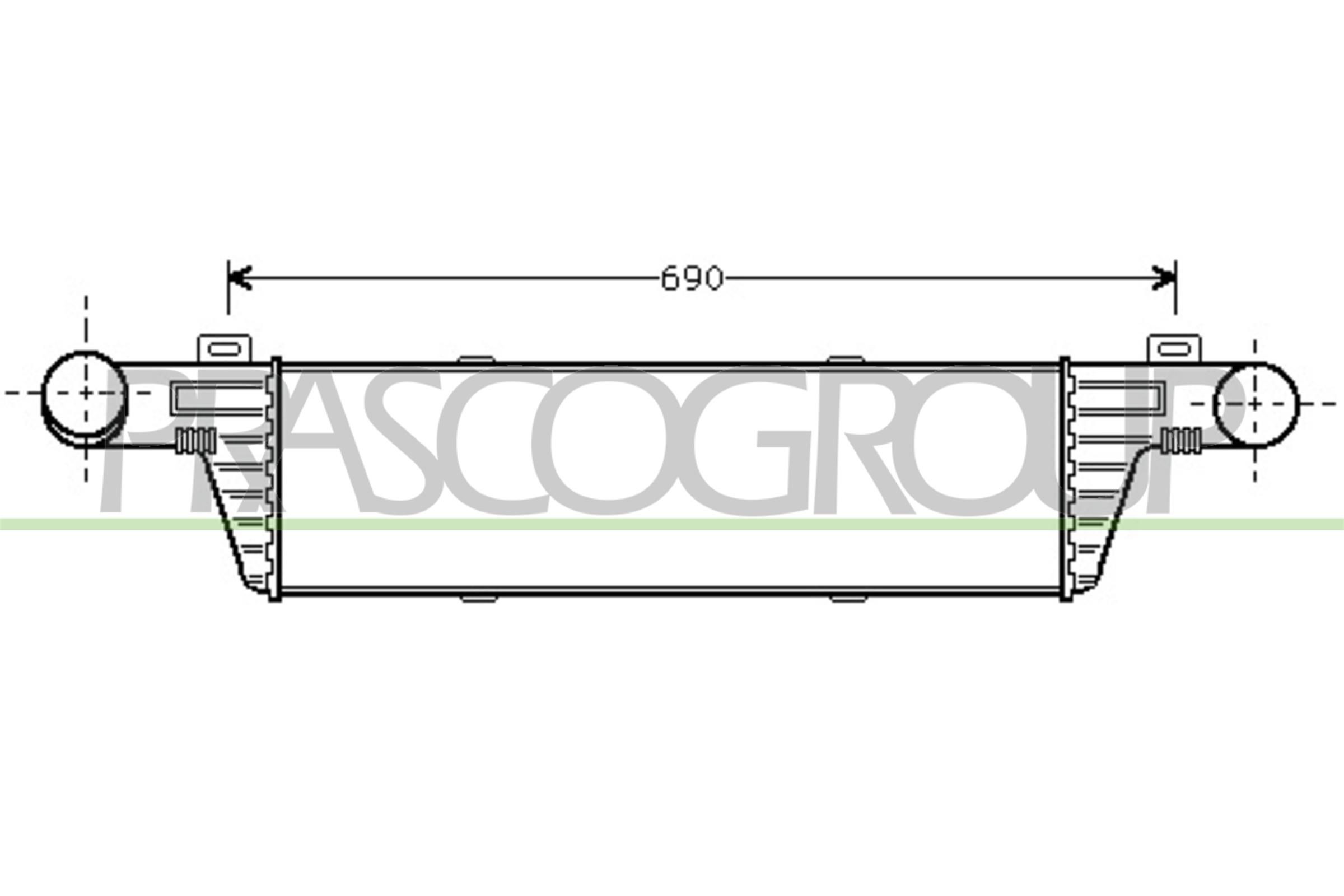 PRASCO Intercooler ME035N001 Ladeluftkøler PRASCO Mercedes-Benz G-klasse ME035N001