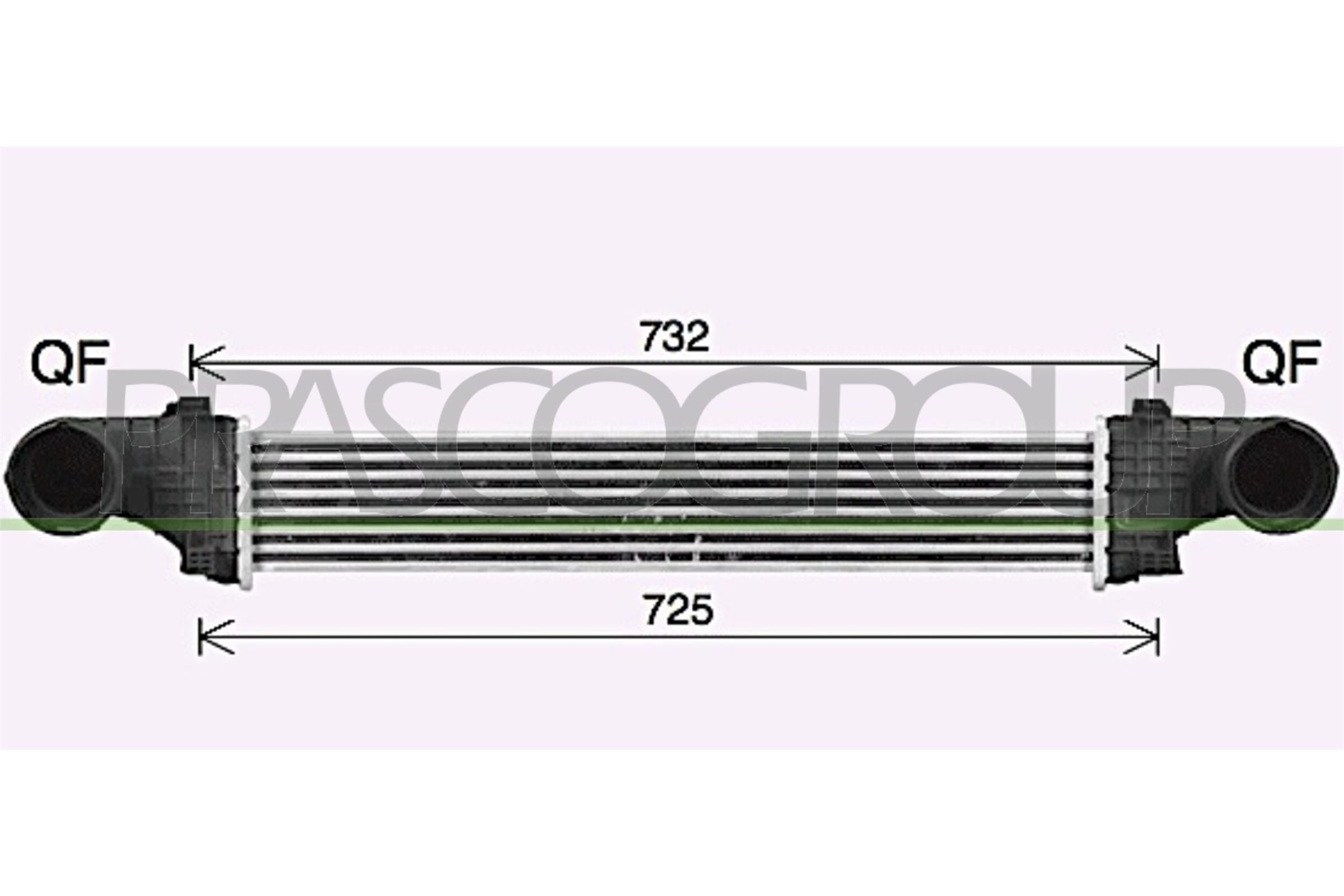 PRASCO Chladič plniaceho vzduchu ME039N003 ME039N003 Intercooler MERCEDES-BENZ séria 123 PRASCO