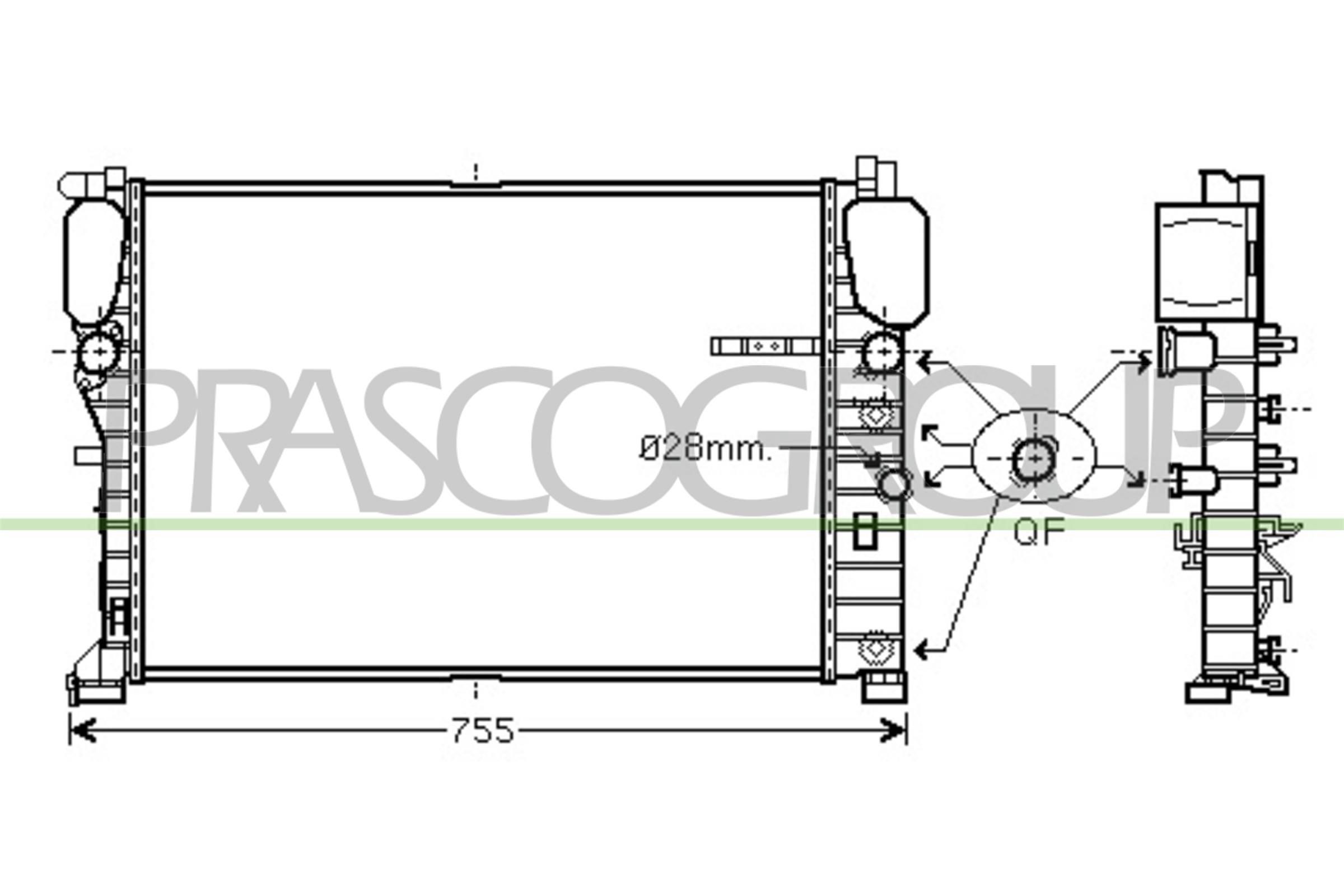 PRASCO Radiateur du moteur ME039R005 PRASCO ME039R005 Radiateur de refroidissement moteur CLK C209 prix
