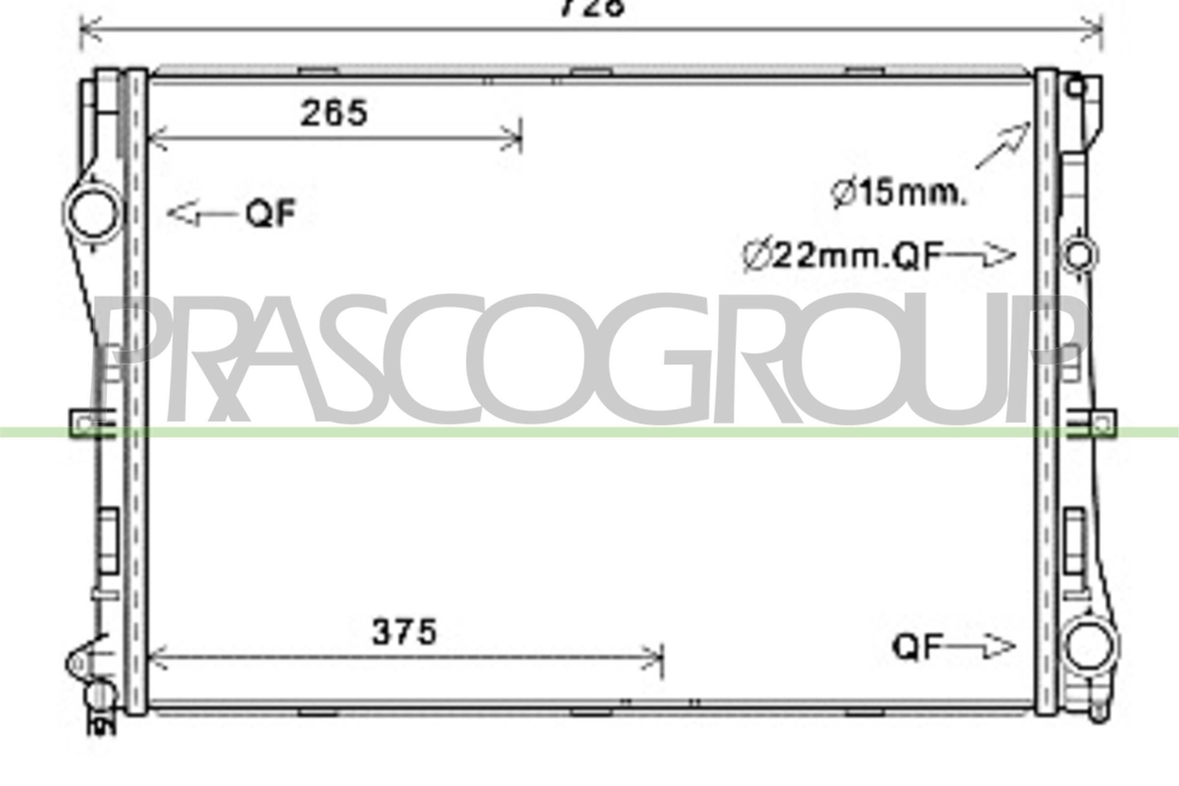 PRASCO Jäähdytin, moottorin jäähdytys ME442R001 Mercedes W205 jäähdytin PRASCO ME442R001