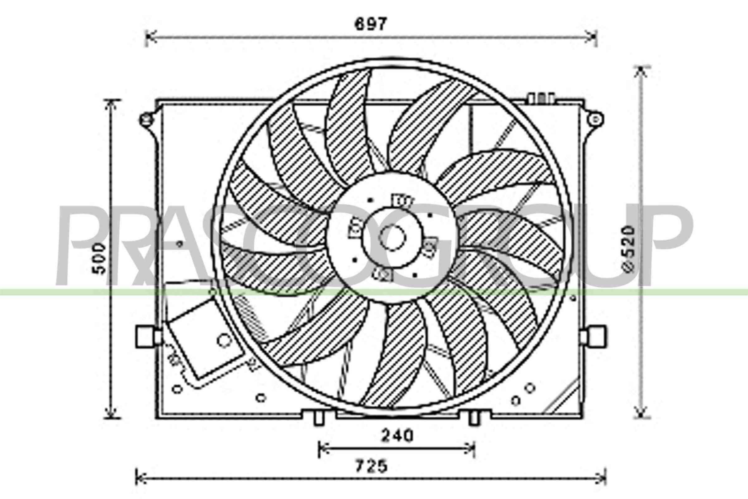 PRASCO Radiaatori ventilaator ME522F002 Radiaatori ventilaator PRASCO R-klass ME522F002 odav