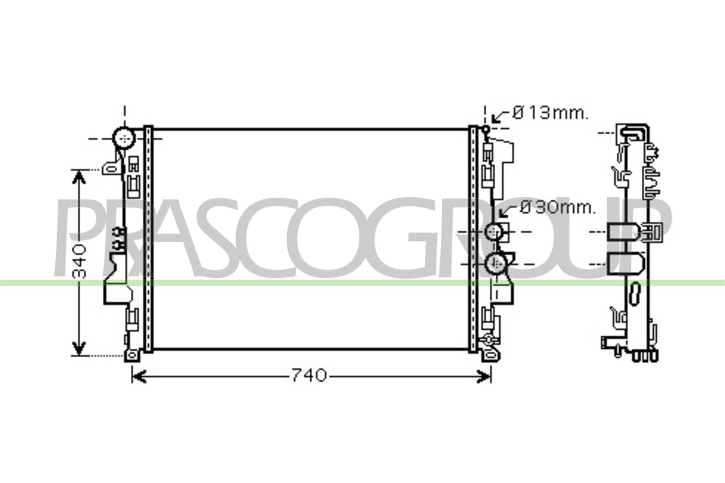 Radiateur du moteur PRASCO ME907R014 PRASCO ME907R014 Radiateur moteur Mercedes-Benz VIANO 2008