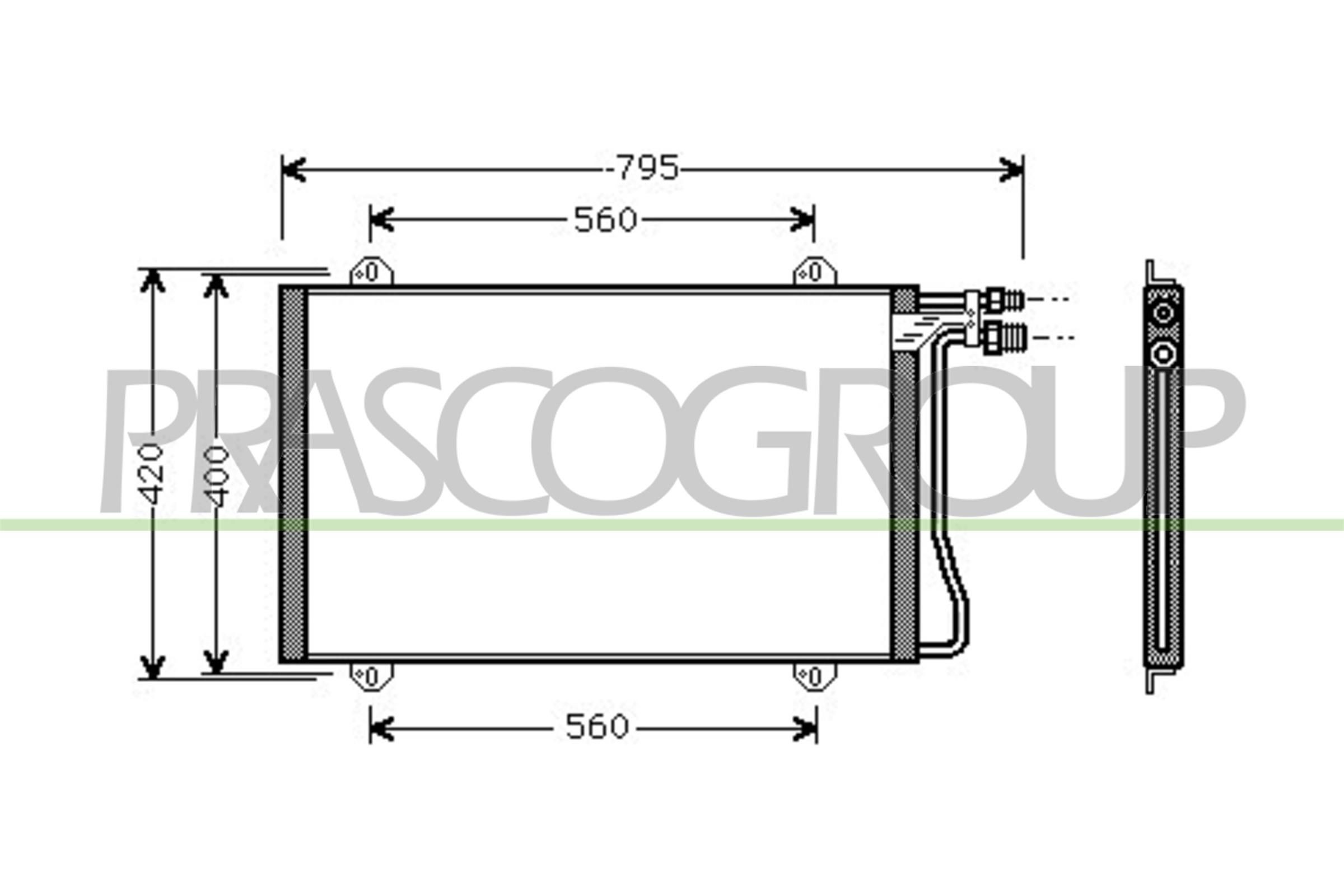PRASCO Condensor voor airco ME915C001 Airconditioning condensor PRASCO M-Klasse ME915C001 goedkoop