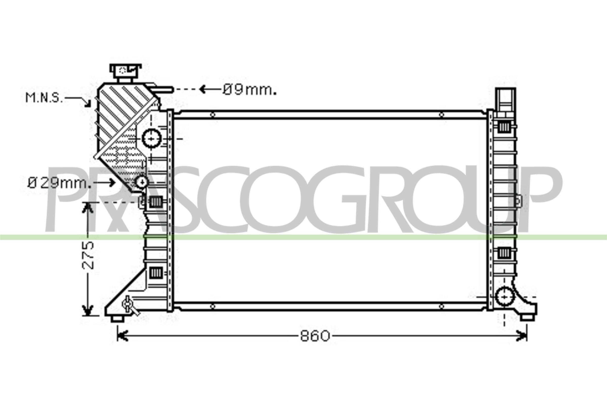 PRASCO Radiateur du moteur ME915R004 ME915R004 Radiateur de refroidissement moteur PRASCO MERCEDES-BENZ Classe S