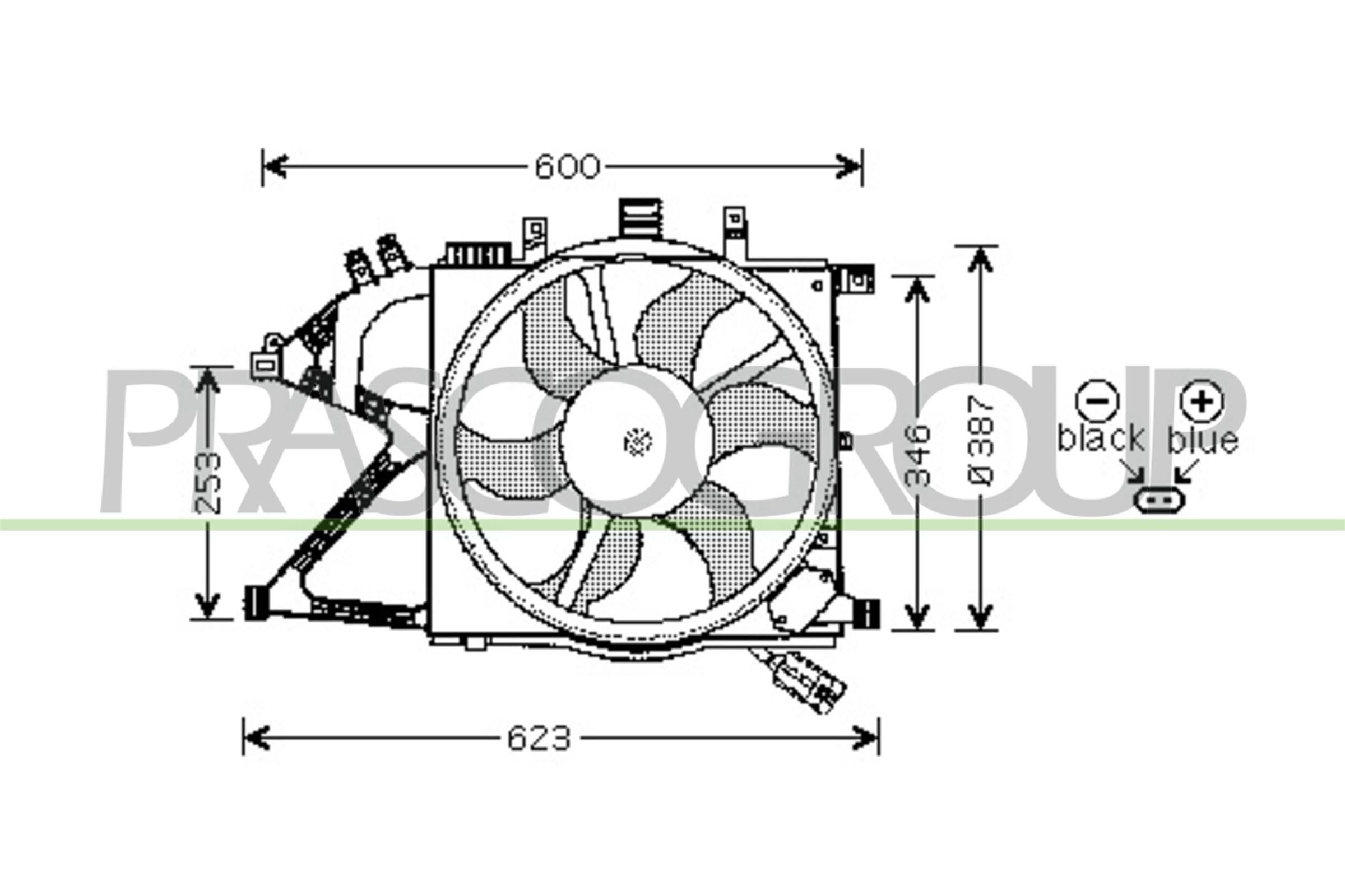 PRASCO Koelventilator OP030F001 Radiateurventilator PRASCO MERIVA OP030F001 goedkoop