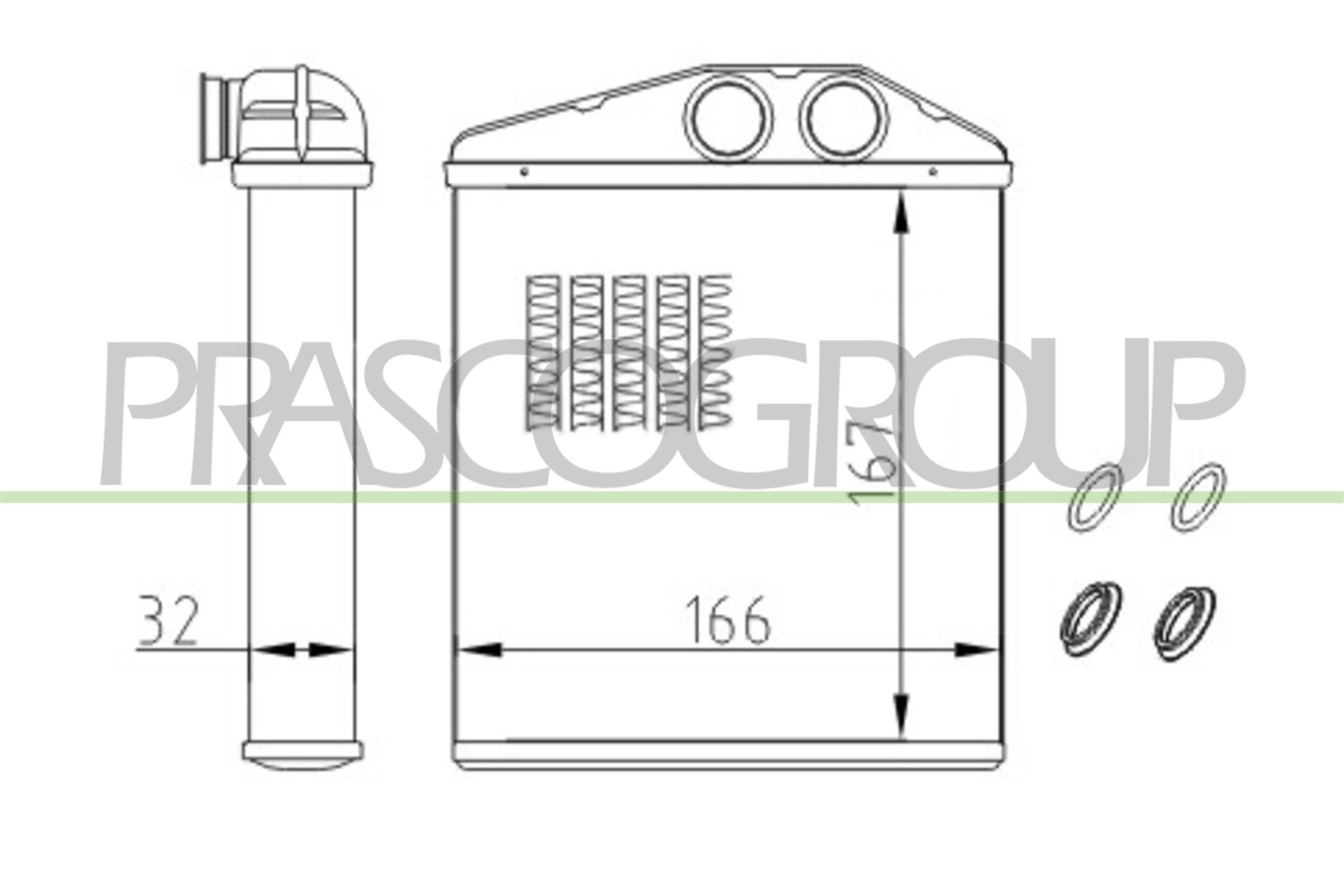 Heater matrix PRASCO OP030H001 PRASCO OP030H001 2001 OPEL COMBO heater matrix replacement