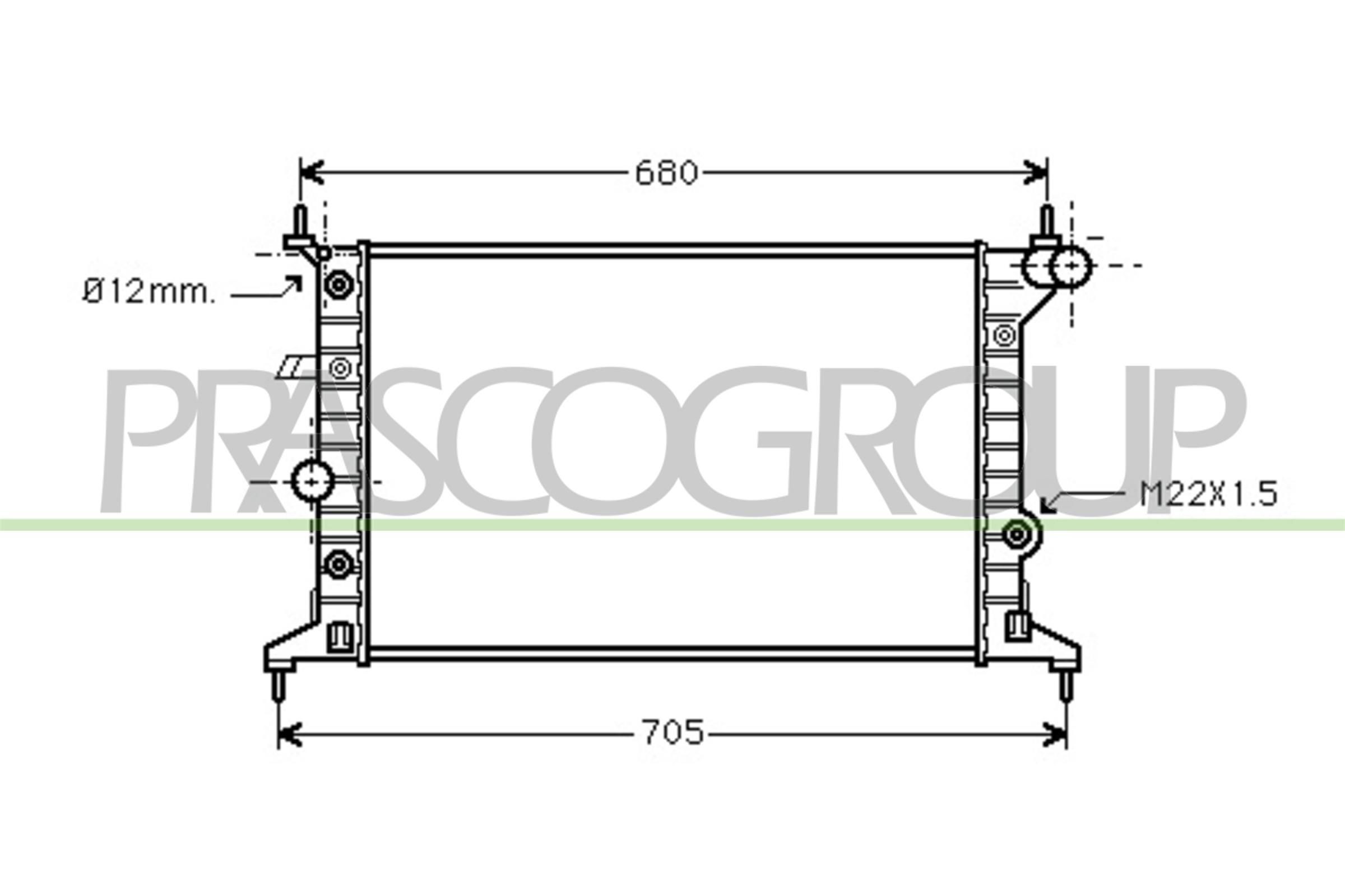 Radiateur du moteur PRASCO OP052R002 PRASCO OP052R002: Radiateur moteur Opel VECTRA 2001