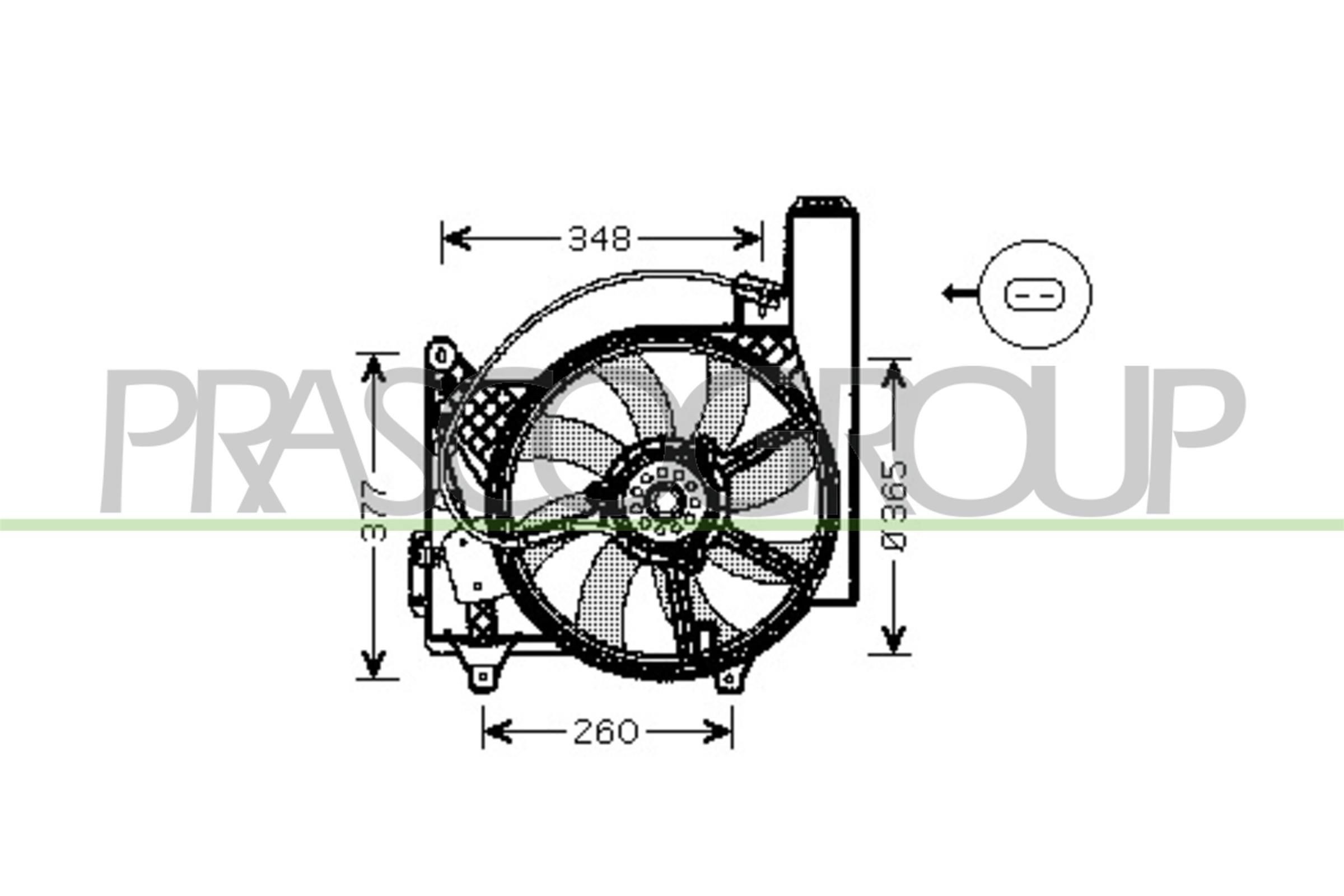 PRASCO Kylfläkt OP350F002 PRASCO OP350F002 elfläkt Opel Meriva x03 pris