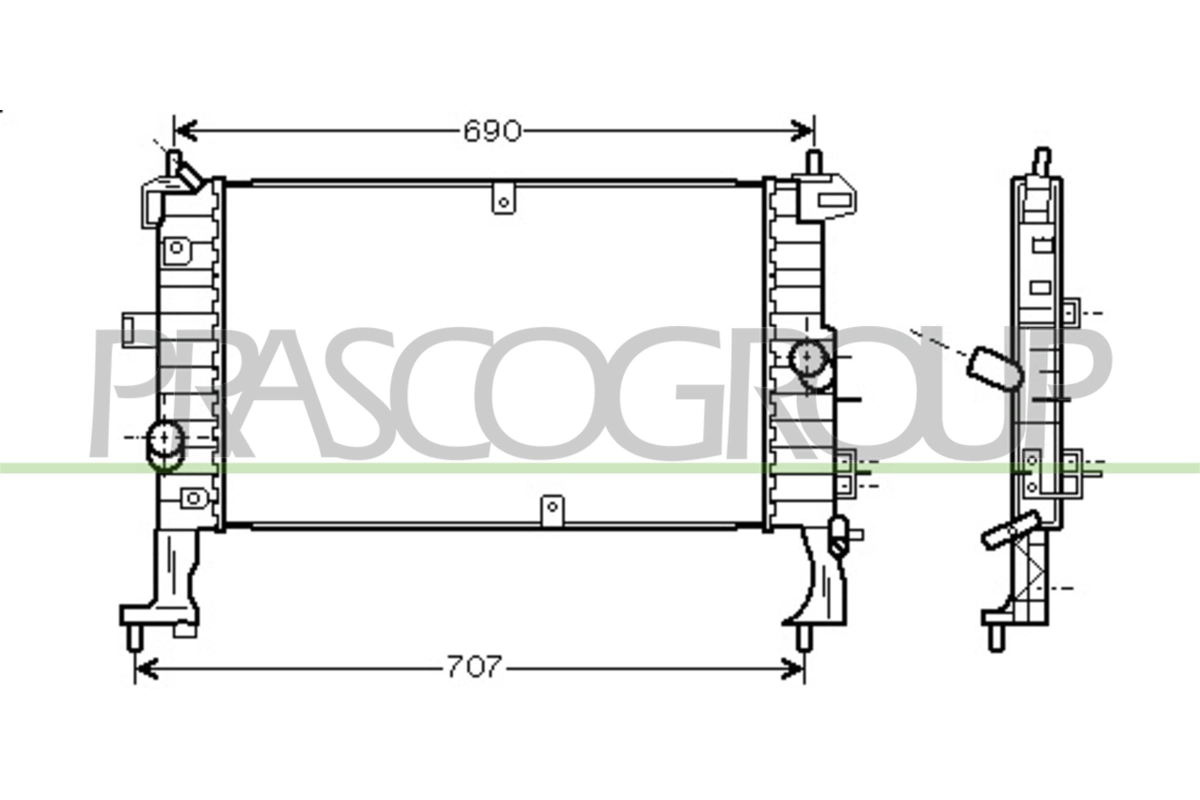 PRASCO Engine radiator OP350R002 OP350R002 PRASCO radiator for OPEL CORSA