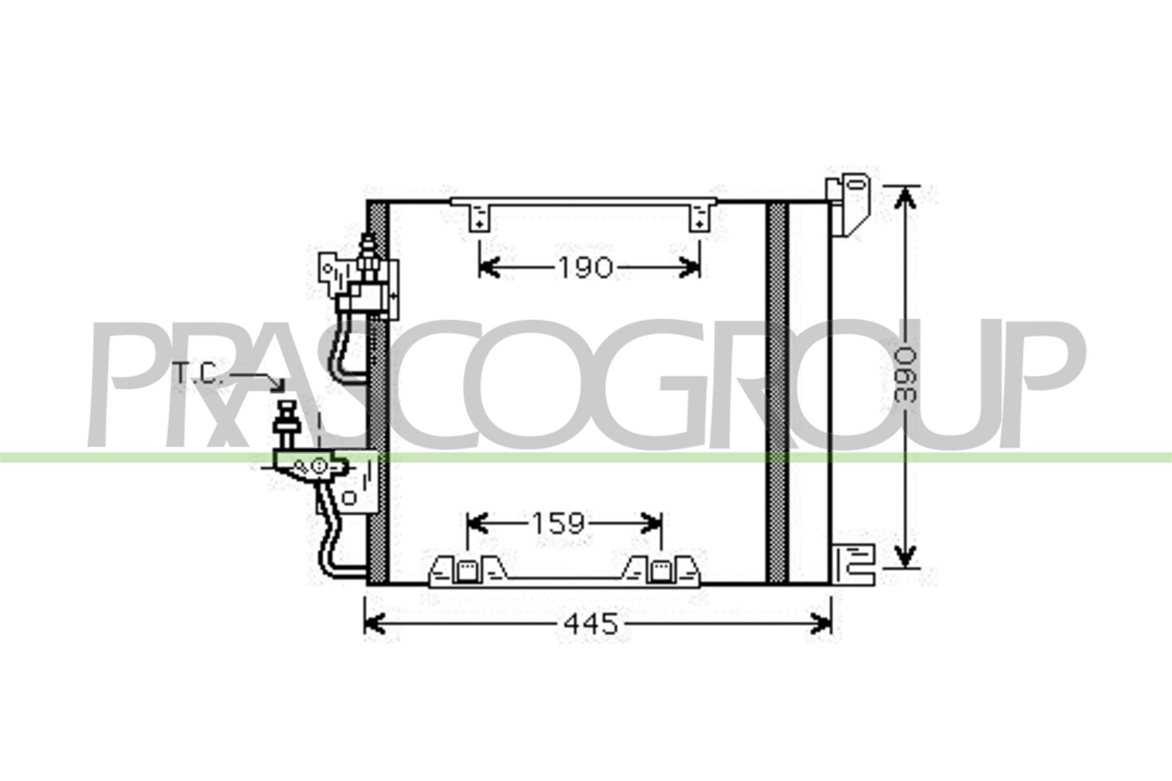 PRASCO Condensor voor airco OP410C003 OP410C003 Condensor PRASCO OPEL MOVANO