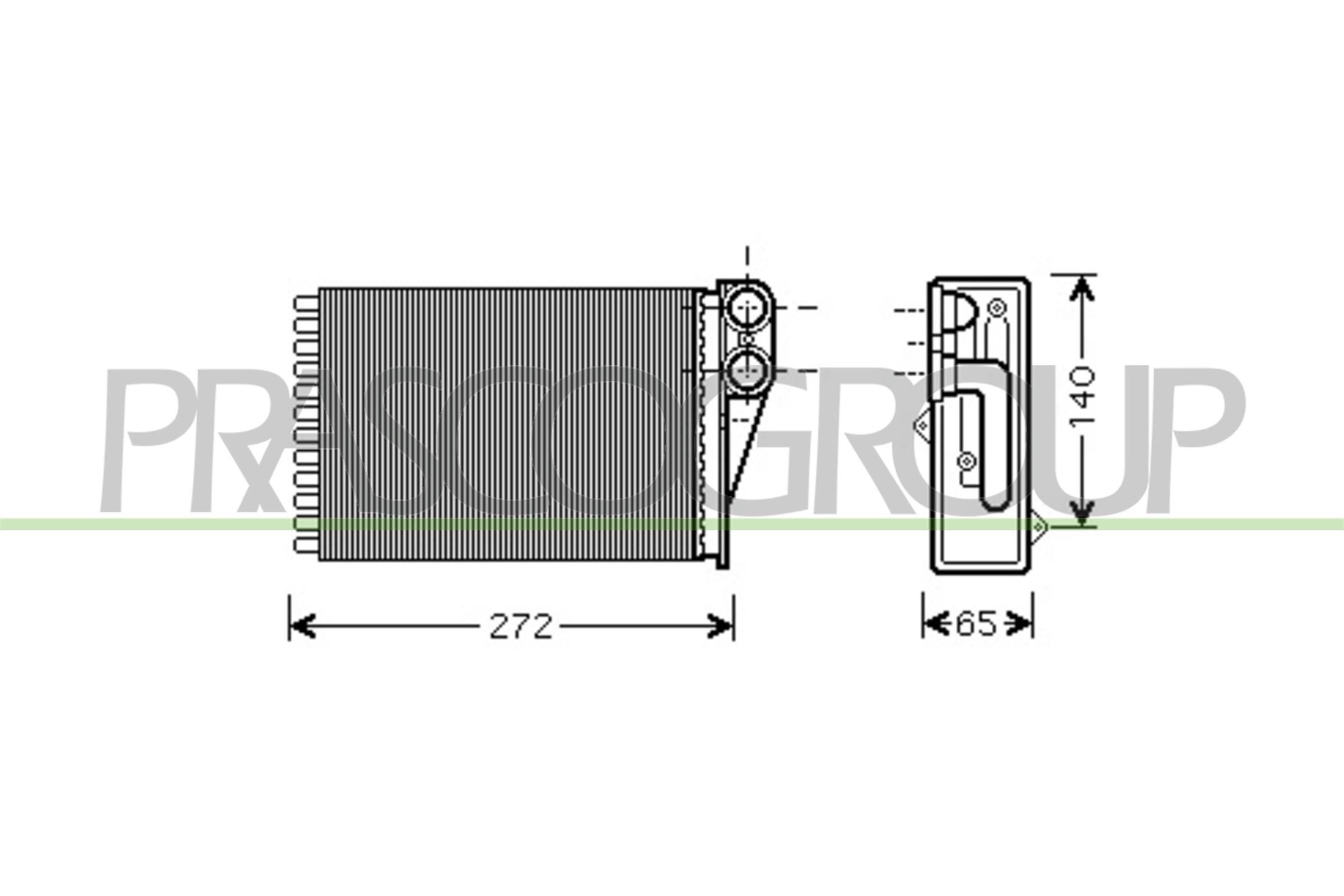 PRASCO Siltummainis, Salona apsilde PG320H001 PG320H001 Salona apsildes radiators PRASCO CHRYSLER GRAND VOYAGER