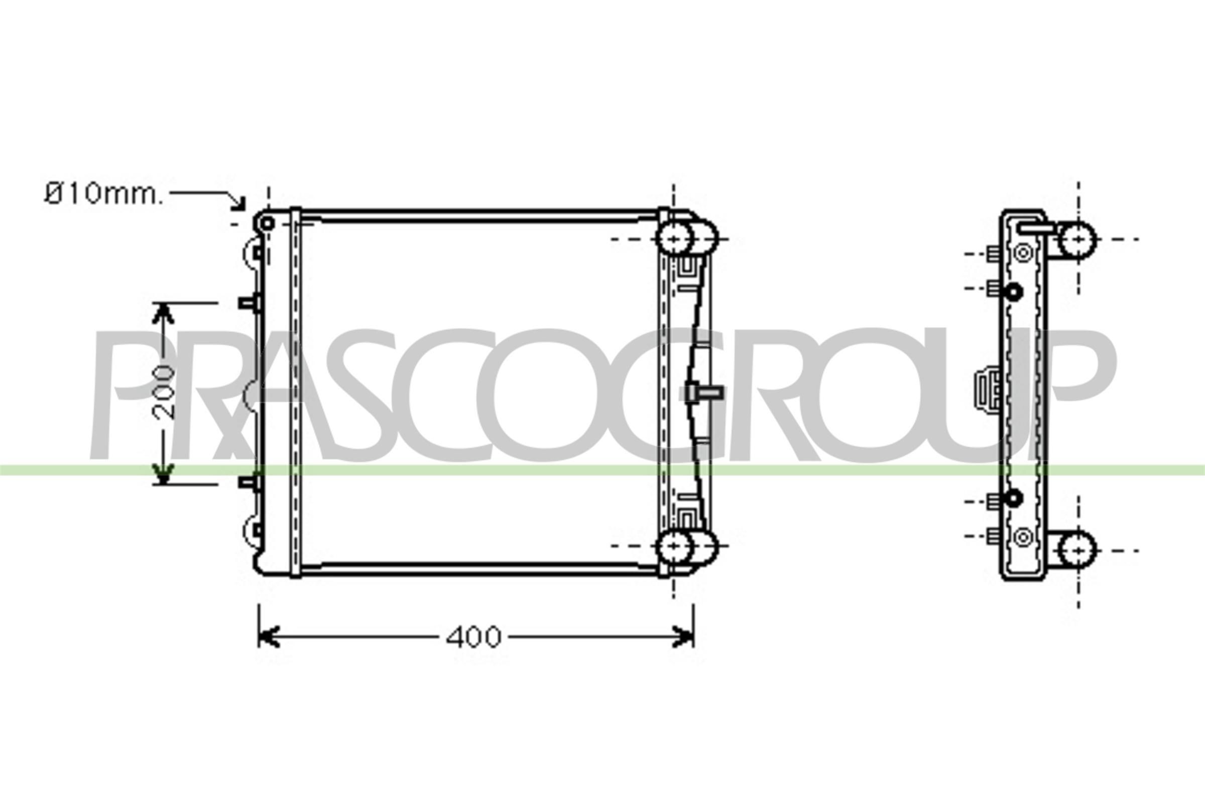 PRASCO Radiator, motorkjøling PR620R003 Radiator PRASCO Porsche 944 PR620R003