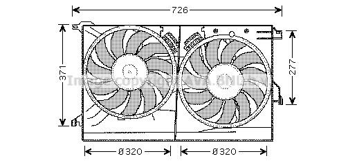 PRASCO Radiator, motorkjøling PR824R002 Radiator motor PRASCO Porsche 944 PR824R002