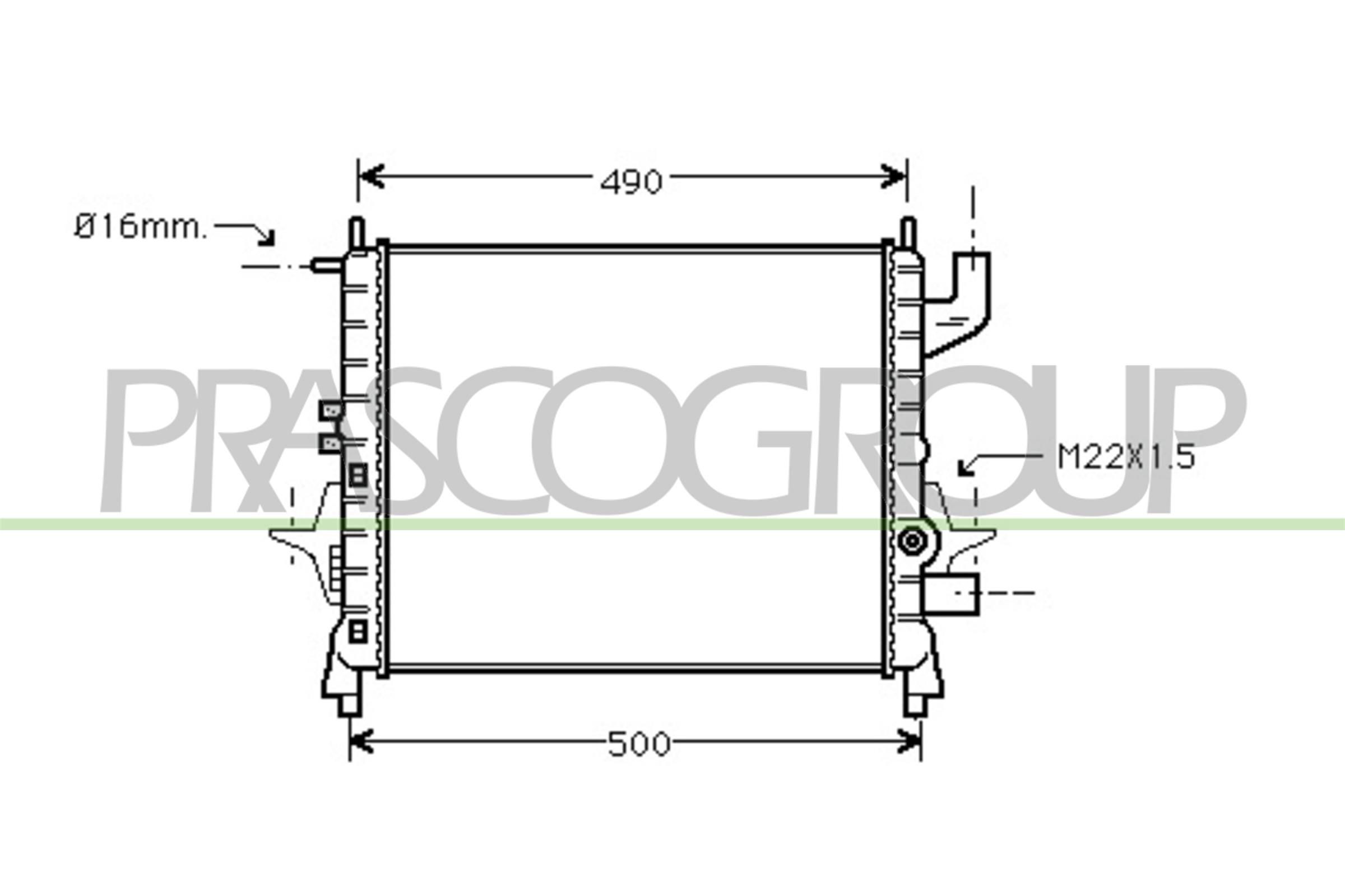 Radiateur du moteur PRASCO RN025R006 PRASCO RN025R006: Radiateur moteur Renault TWINGO 2004