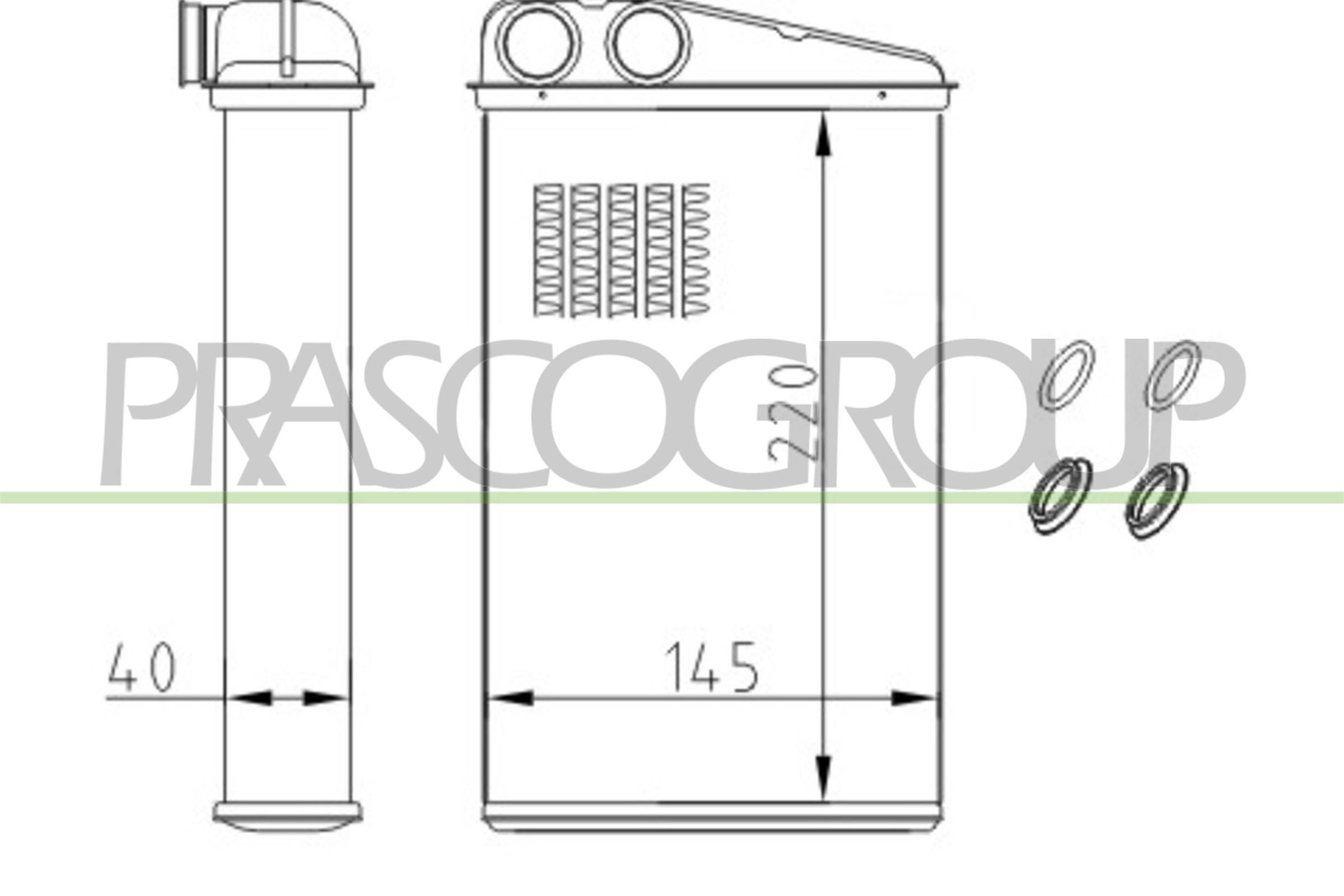 PRASCO Kachelradiateur, interieurverwarming RN032H001 Voorverwarmer interieurverwarming PRASCO Symbol RN032H001 goedkoop