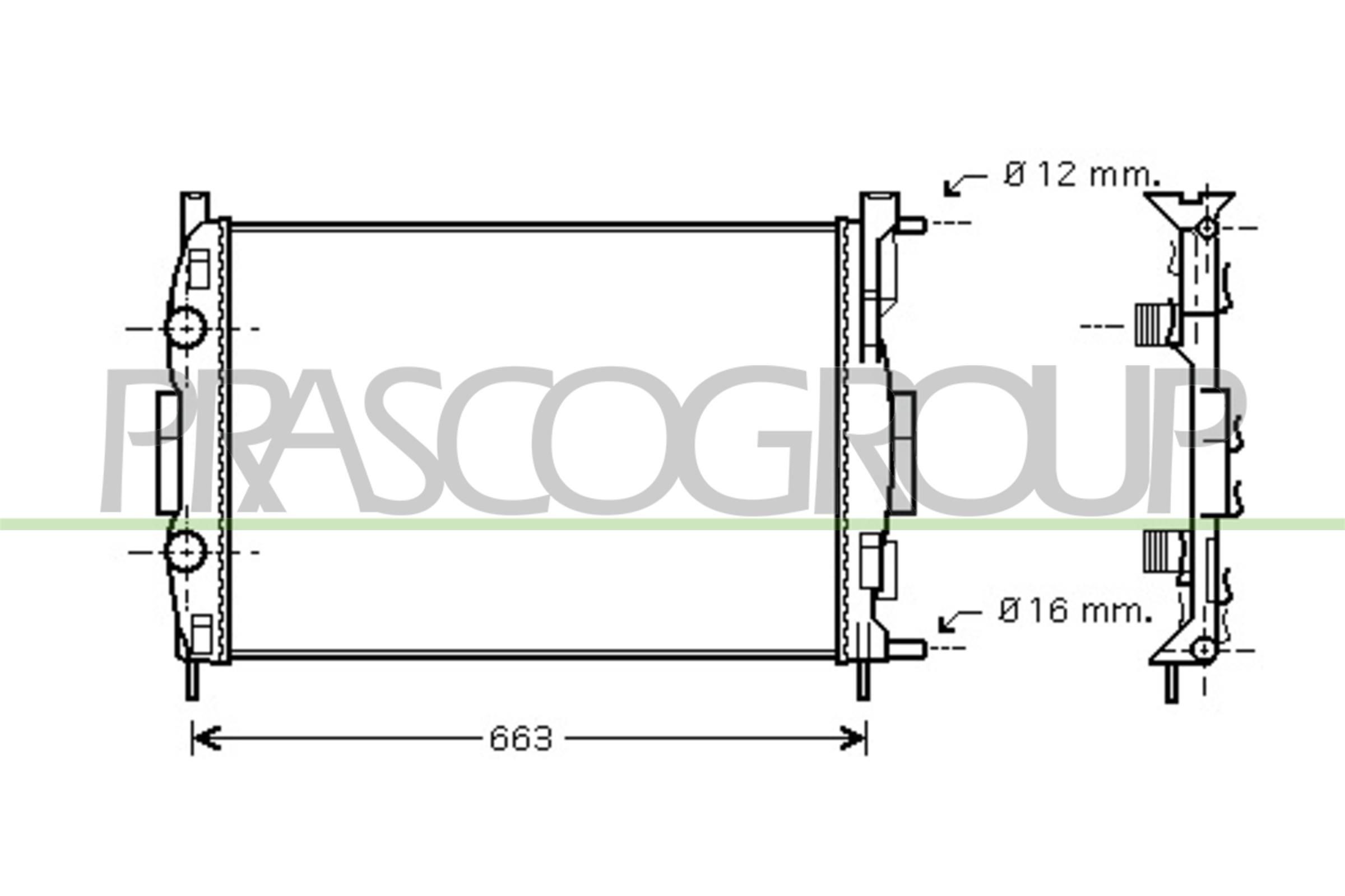 PRASCO Radiators, Motora dzesēšanas sistēma RN032R007 PRASCO RN032R007 Radiators, Motora dzesēšanas sistēma