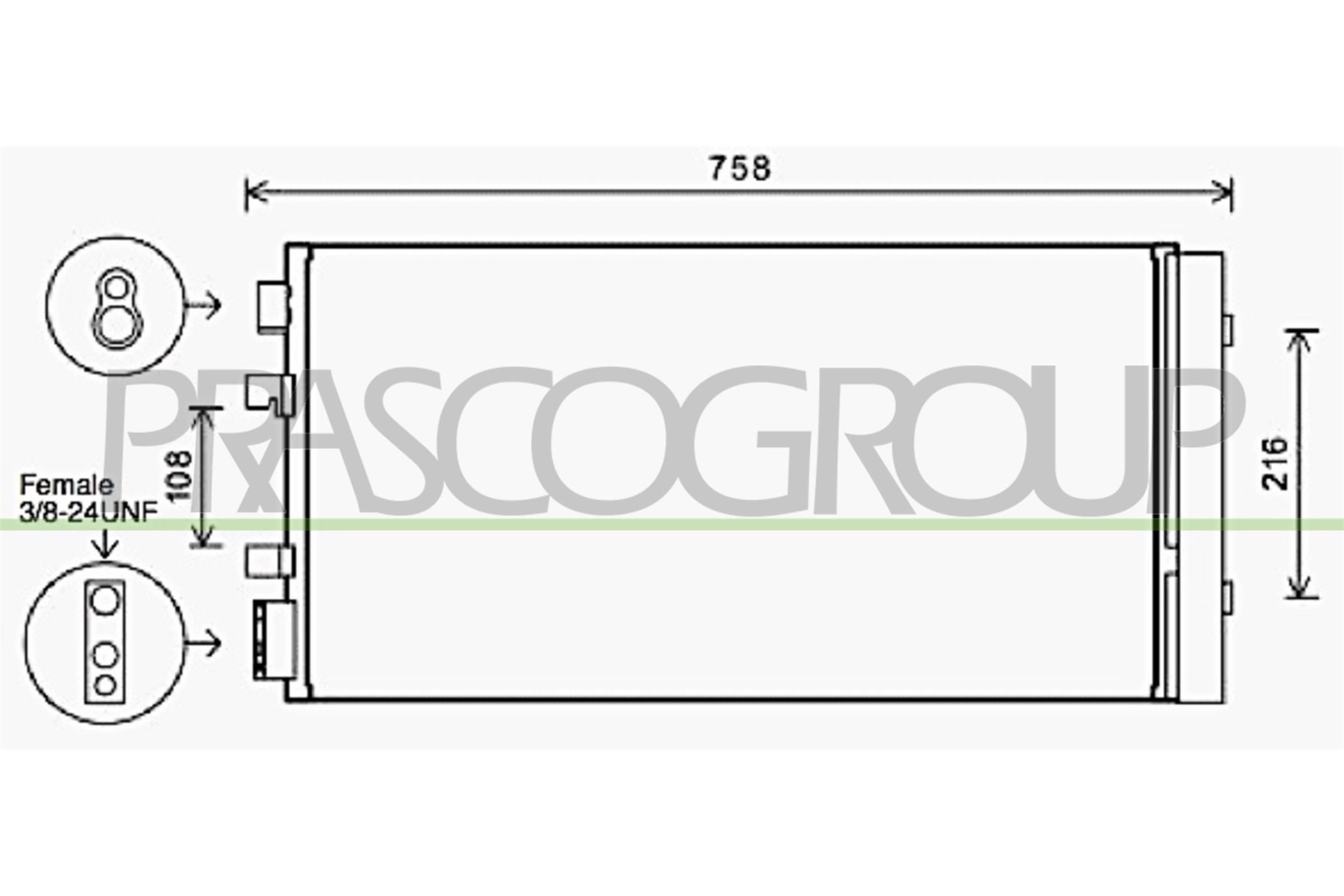 PRASCO Lauhdutin, ilmastointilaite RN090C002 PRASCO RN090C002 Renault Grand Scenic 3 ilmastoinnin lauhdutin vaihto hinta