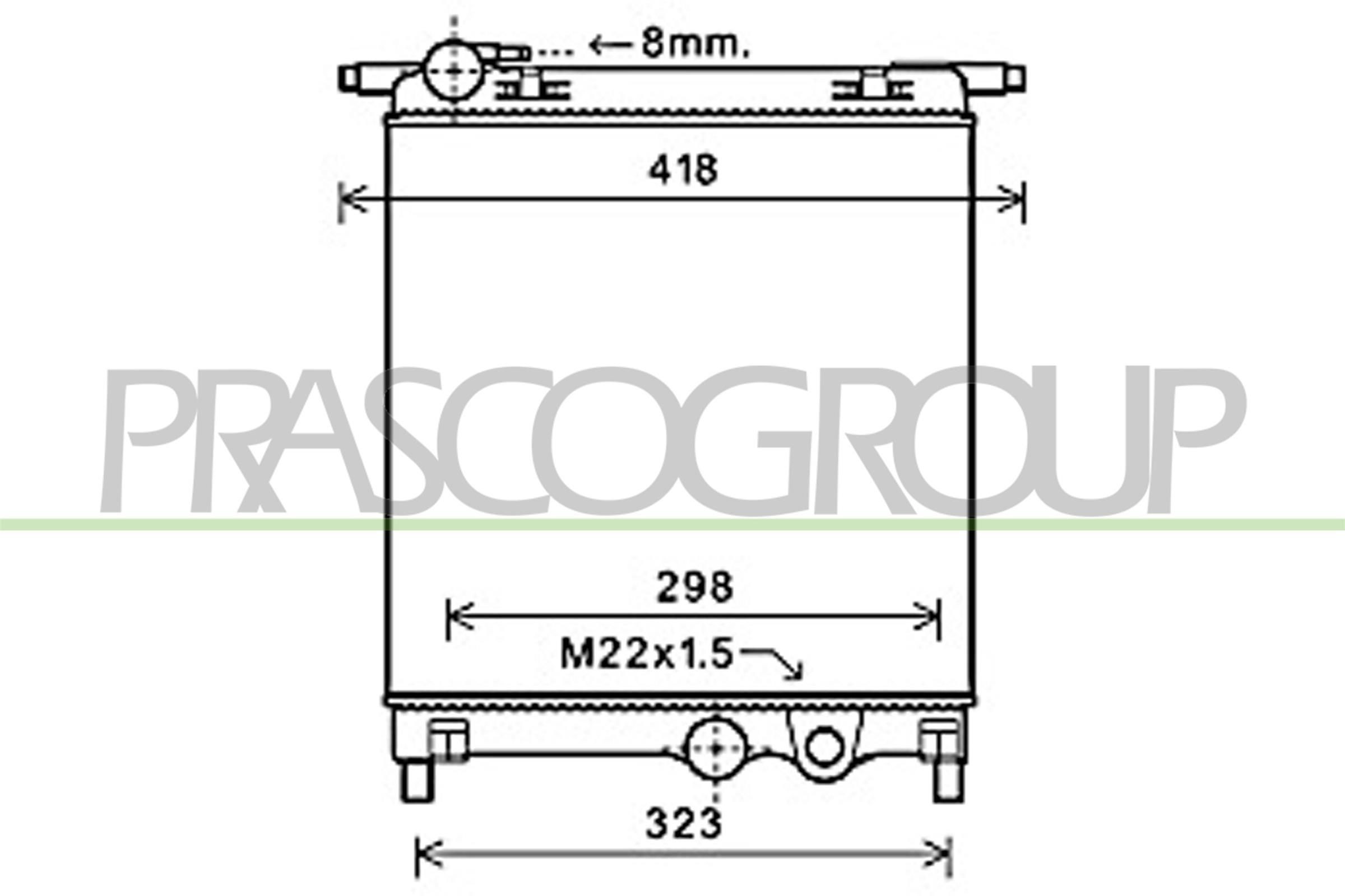 Radiatore motore PRASCO SK201R001 VNA2325 PRASCO SK201R001 Radiatore acqua Volkswagen UP 2013