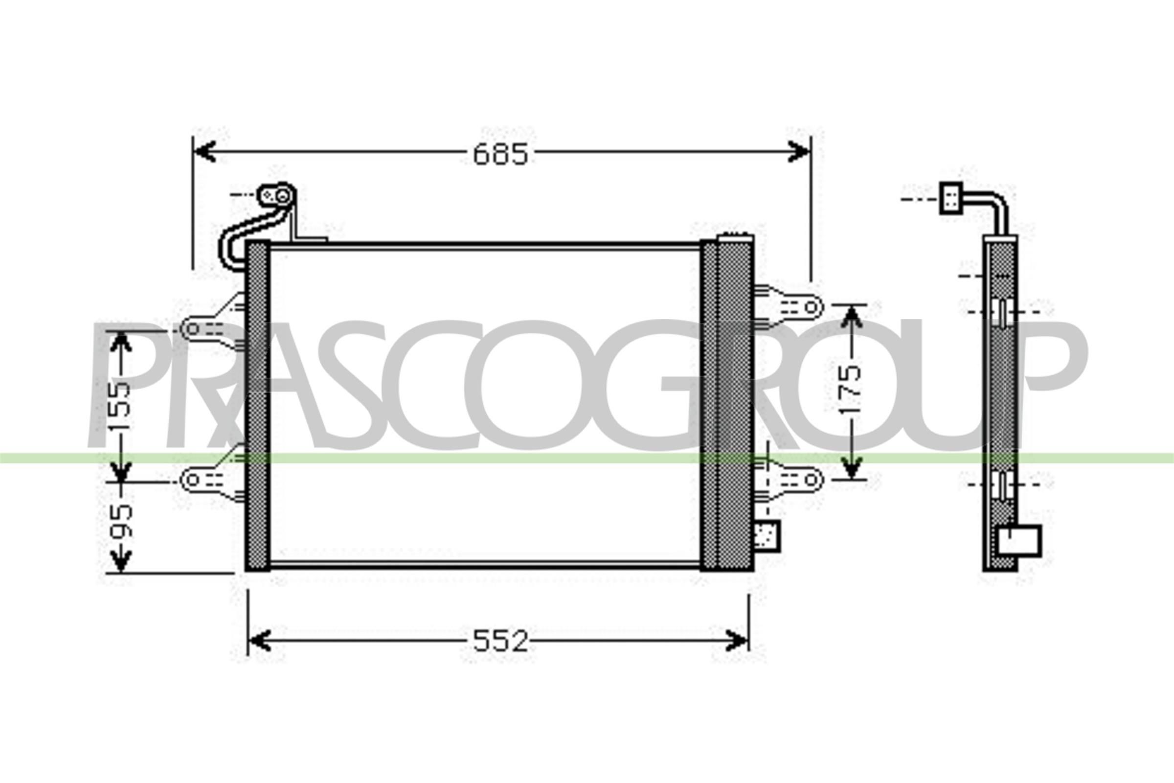 PRASCO Kondenzátor klimatizácie SK320C001 SK320C001 Kondenzátor klimatizácie Volkswagen LT PRASCO