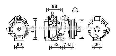 PRASCO Compresseur de climatisation TOAK726 Toyota PREVIA Compresseur PRASCO TOAK726