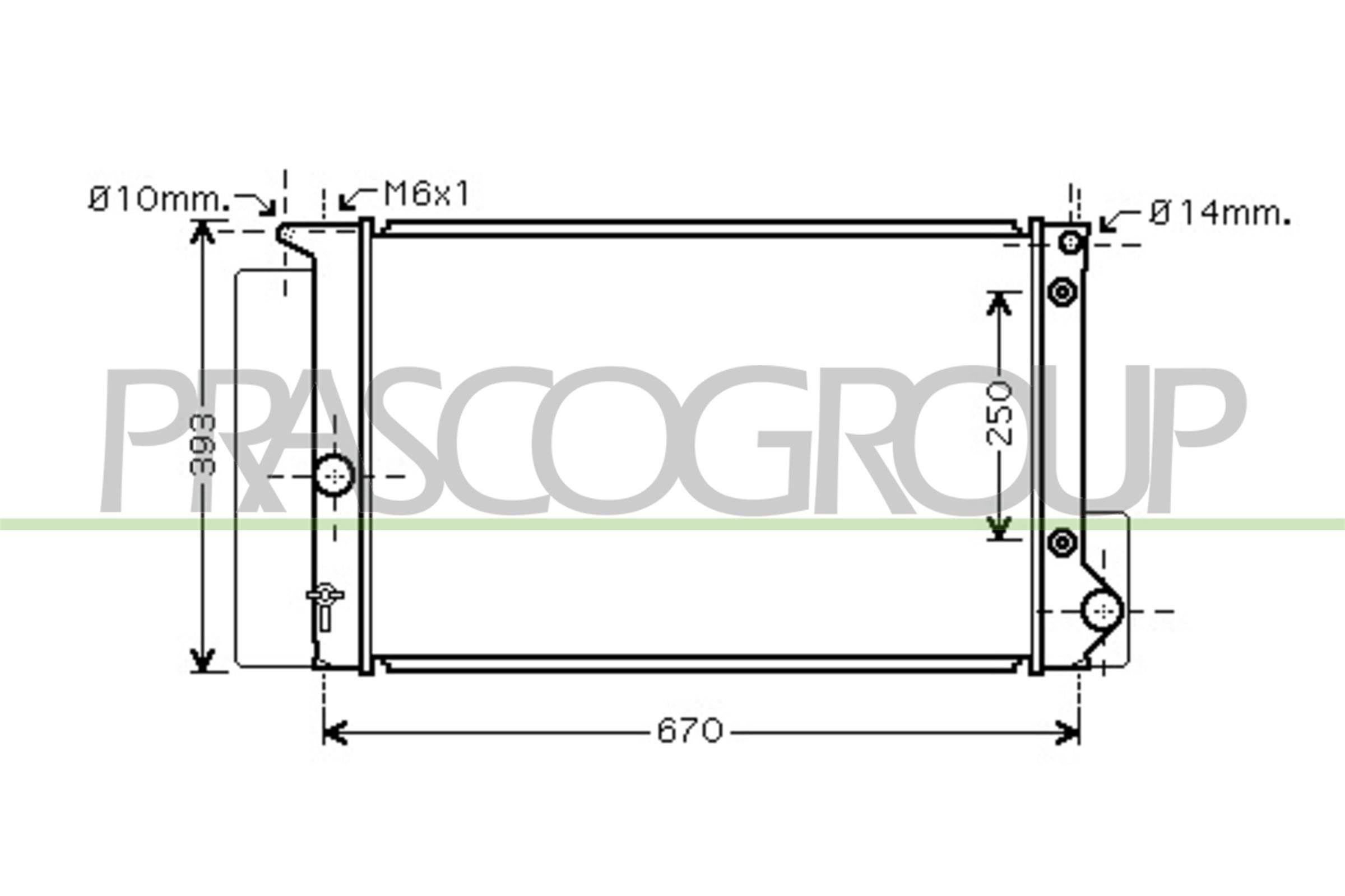 PRASCO Radiator, motorkjøling TY090R009 TY090R009 Radiator PRASCO TOYOTA HIACE