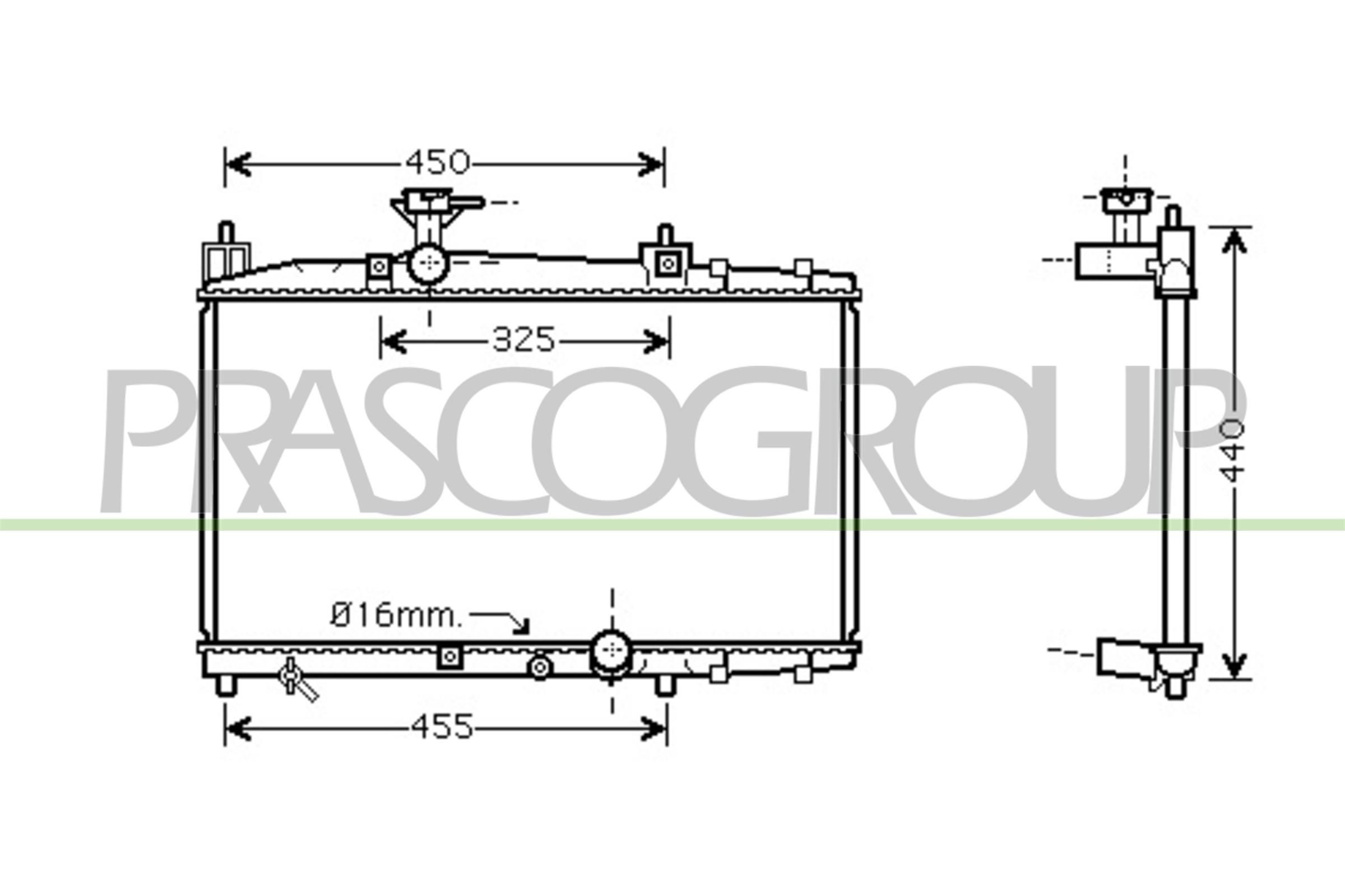 PRASCO Køler, motorkøling TY320R005 TY320R005 Køler TOYOTA PREVIA PRASCO