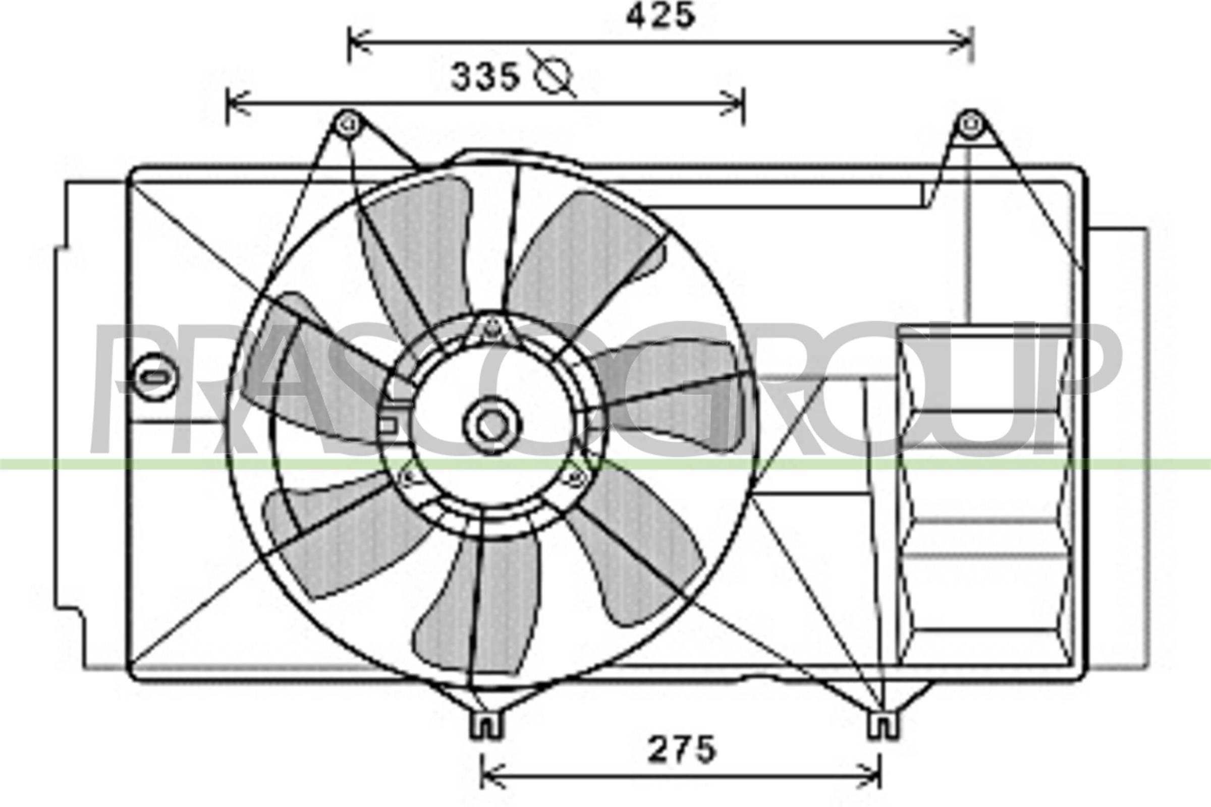 PRASCO Jäähdyttimen tuuletin TY324F003 TY324F003 PRASCO Jäähdyttimen tuuletin TOYOTA