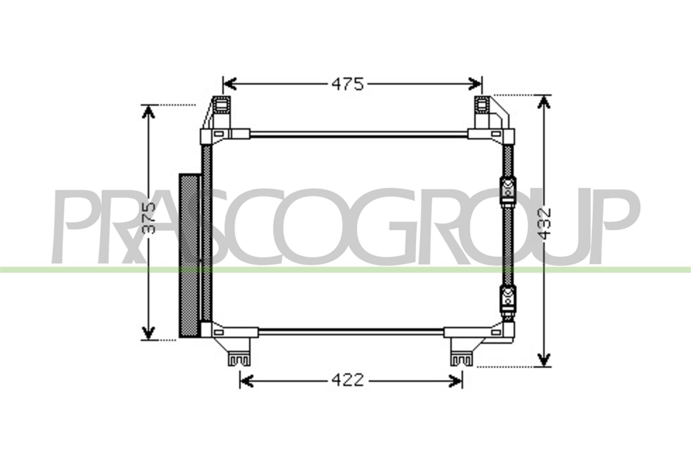 PRASCO Kondenzátor klimatizácie TY325C001 TY325C001 Kondenzátor klimatizácie TOYOTA IQ PRASCO