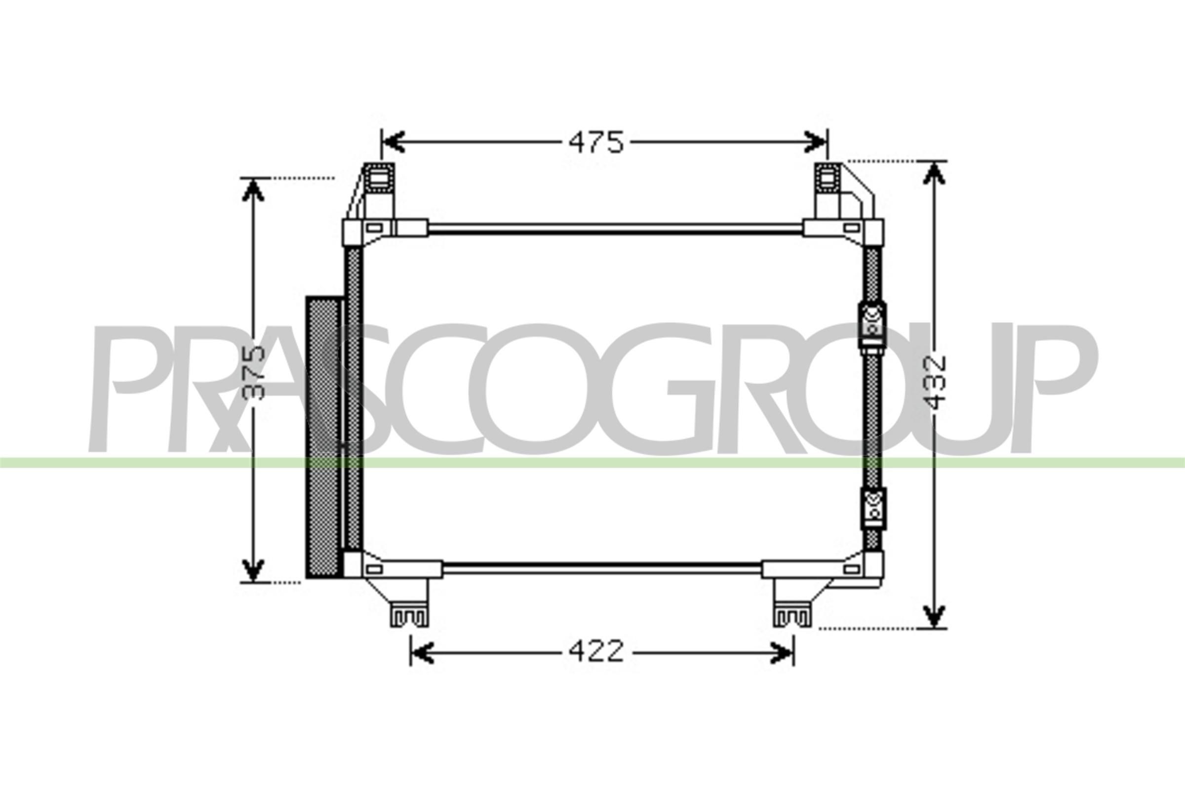PRASCO Condensatore climatizzatore TY325C003 PRASCO TY325C003 Condensatore aria condizionata Toyota Urban Cruiser XP11 originale prezzo