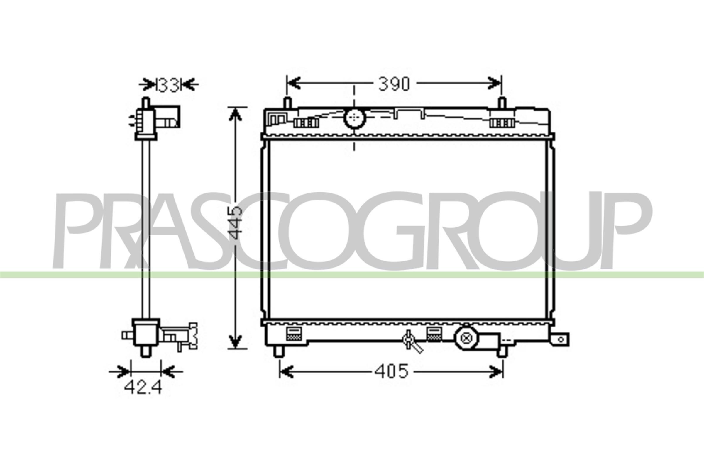 Radiador, arrefecimento do motor PRASCO TY325R005 PRASCO TY325R005 Radiador de água DAIHATSU CHARADE 2011