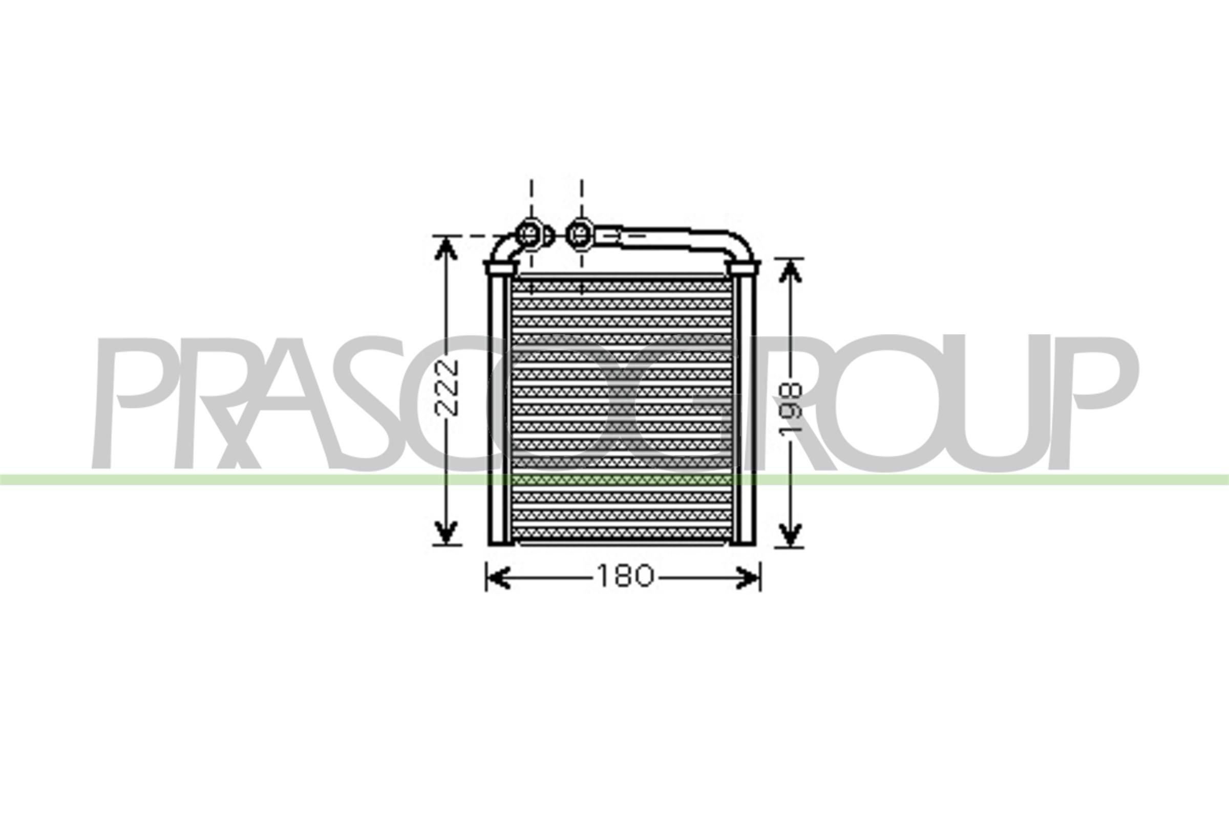 PRASCO Siltummainis, Salona apsilde VG036H002 Salona apsildes radiators PRASCO Chrysler GRAND VOYAGER VG036H002