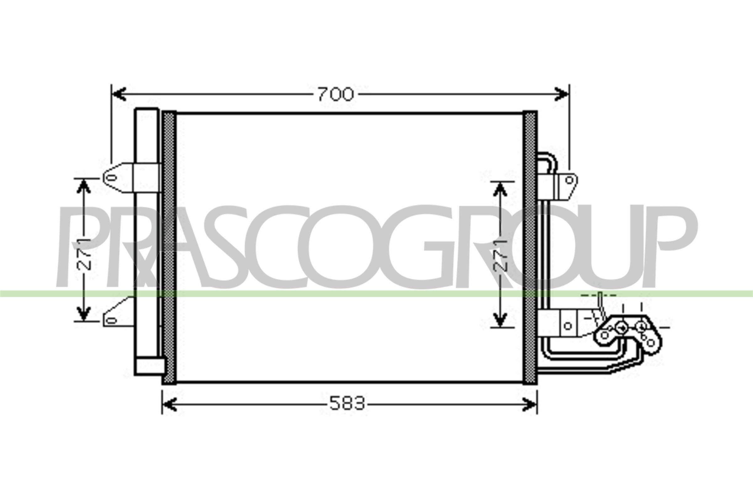 PRASCO Klimakondensator VG715C001 VG715C001 Klimakondensator PRASCO VW PHAETON