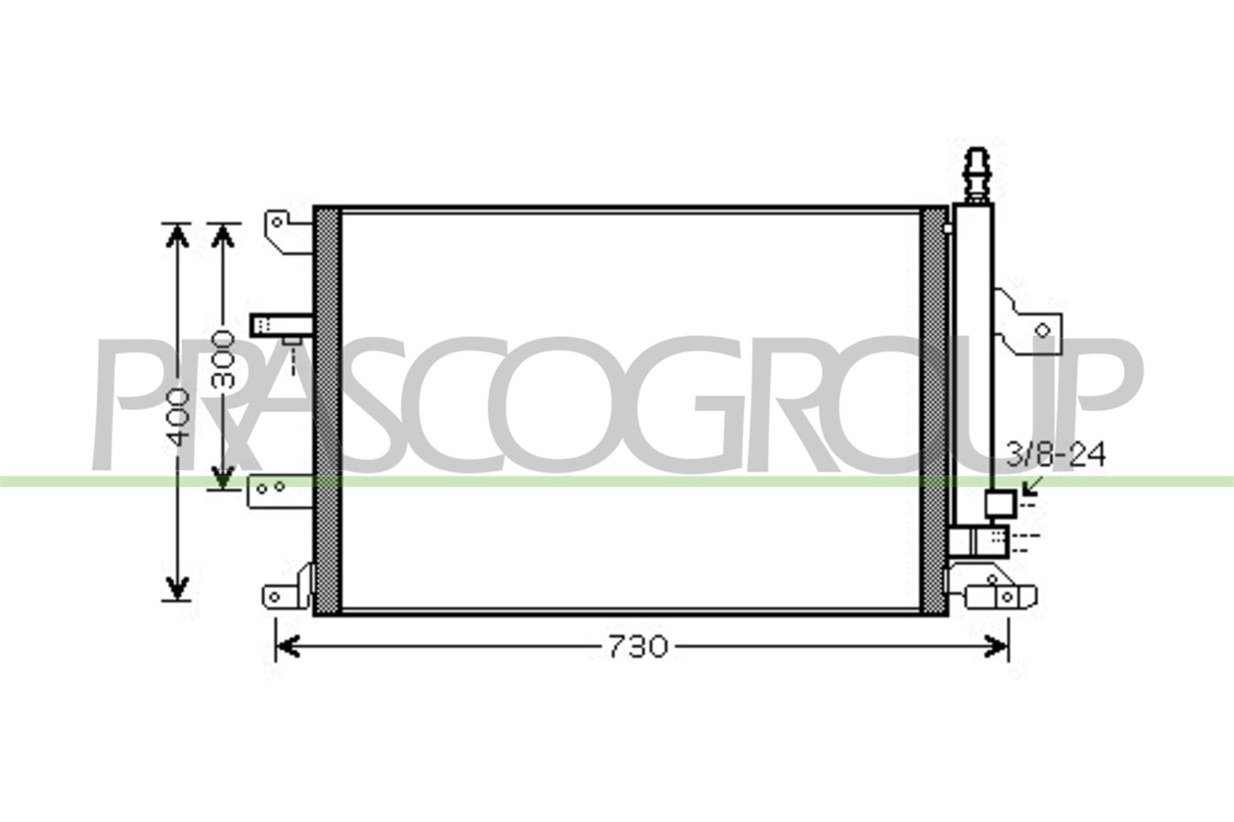 PRASCO Condensor voor airco VV042C002 Volvo S80 Condensator, airconditioning PRASCO VV042C002