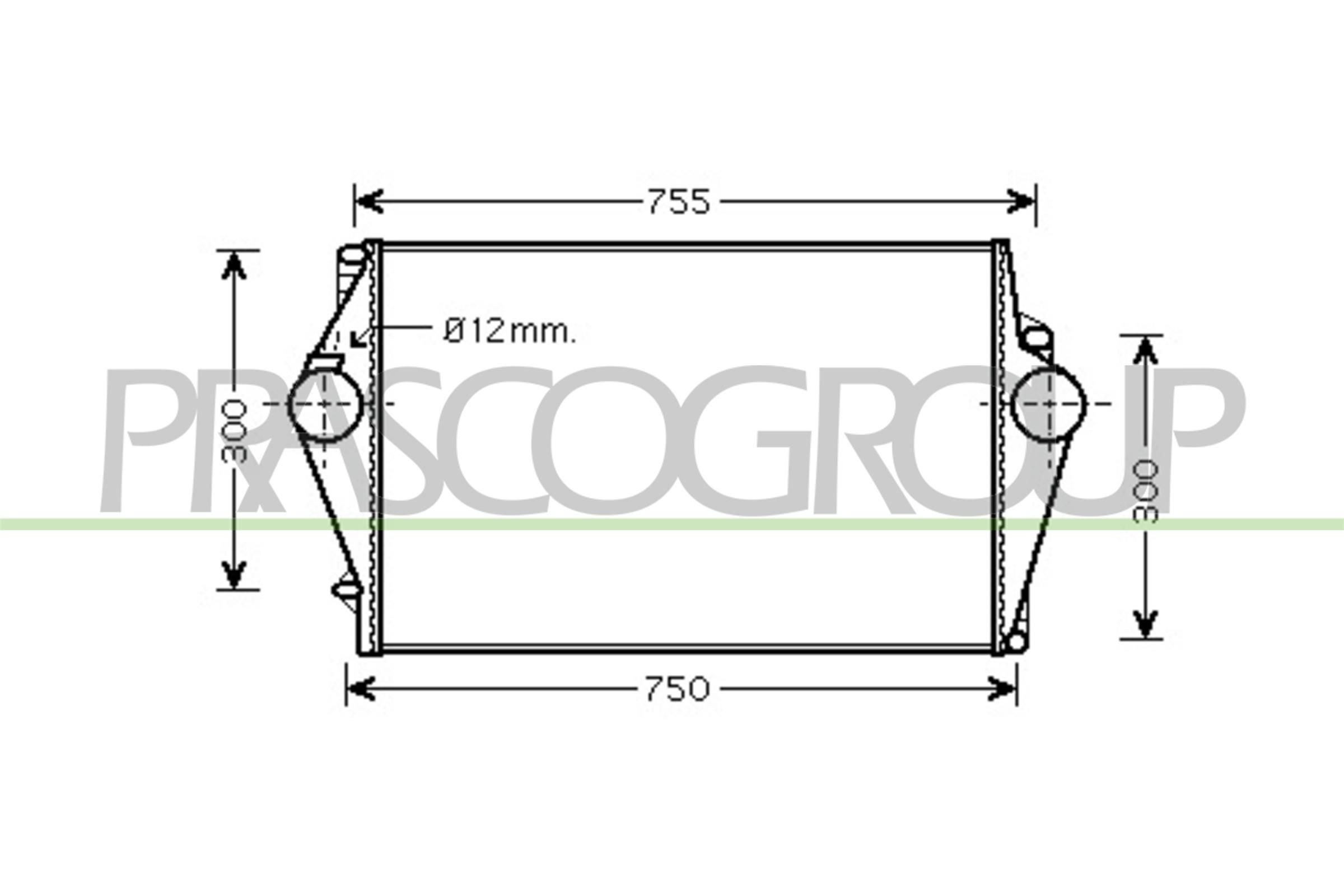 PRASCO Vahejahuti VV042N001 Õhuradiaator PRASCO Volvo S70 VV042N001