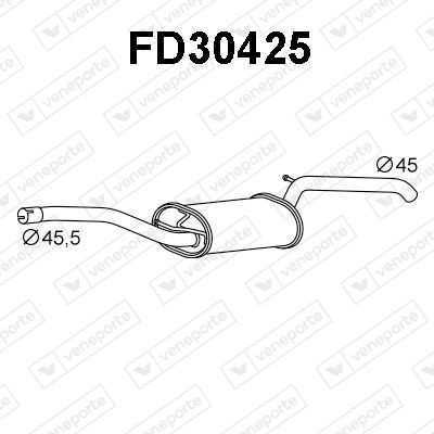 VENEPORTE Bakre ljuddämpare FD30425 AUDI slutdämpare VENEPORTE FD30425